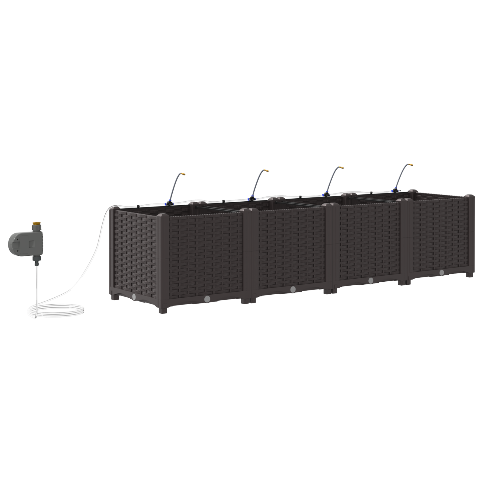 Ghivece de grădină  cu sistem de irigare 4 buc Brown GartenMobel Dekor