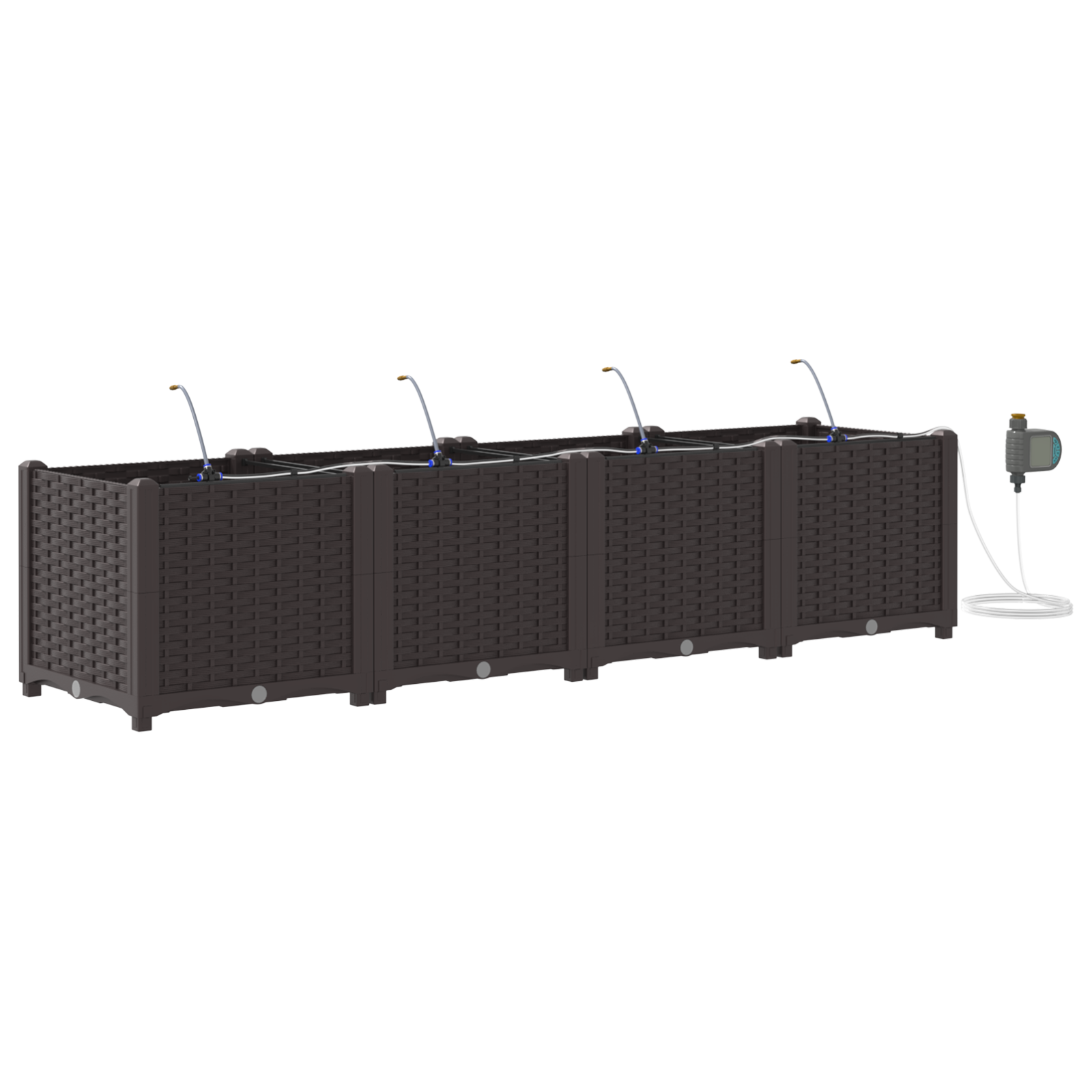 Ghivece de grădină  cu sistem de irigare 4 buc Brown GartenMobel Dekor