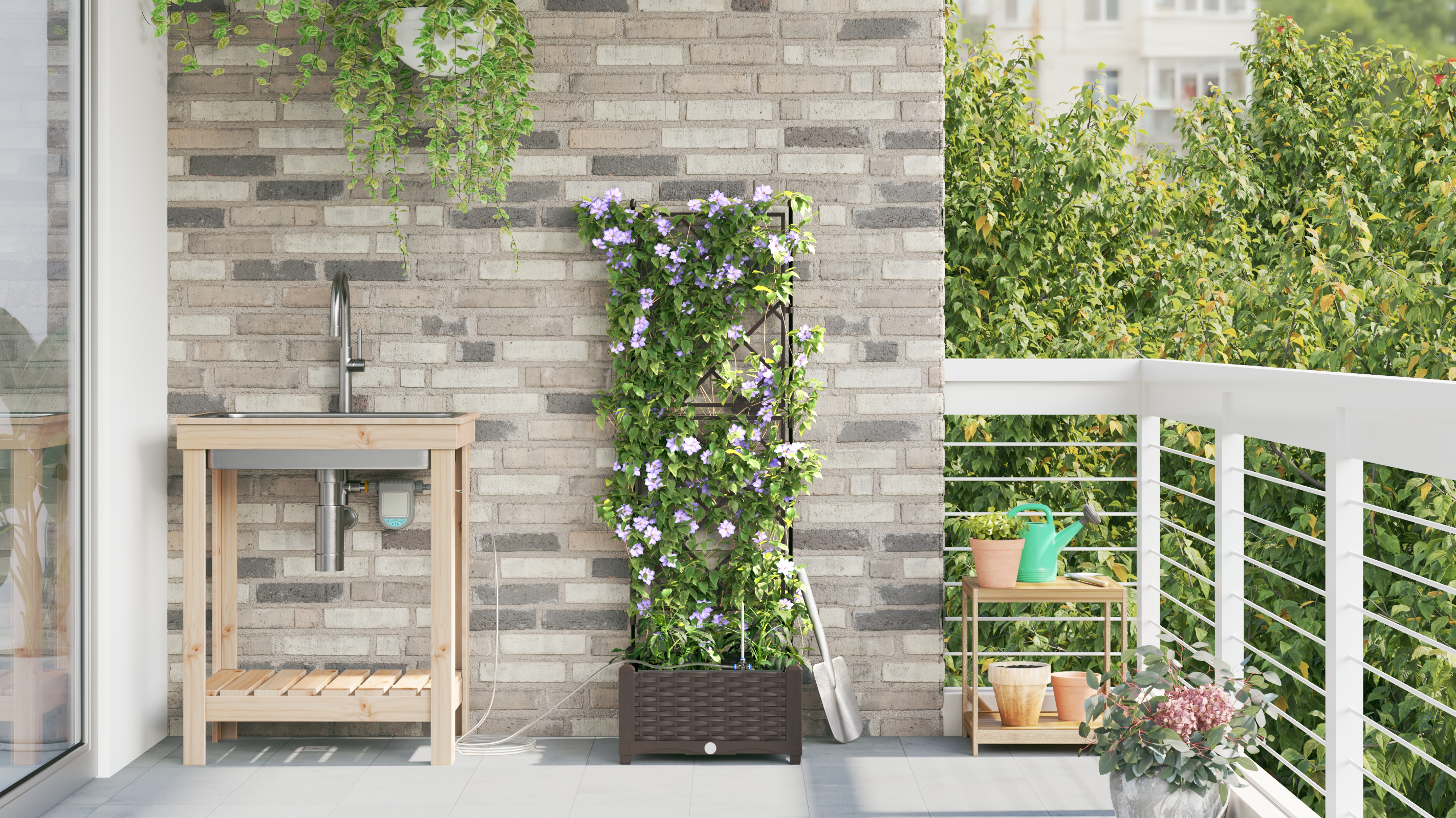 Ghivece de grădină  cu sistem de irigare a apei Maro GartenMobel Dekor