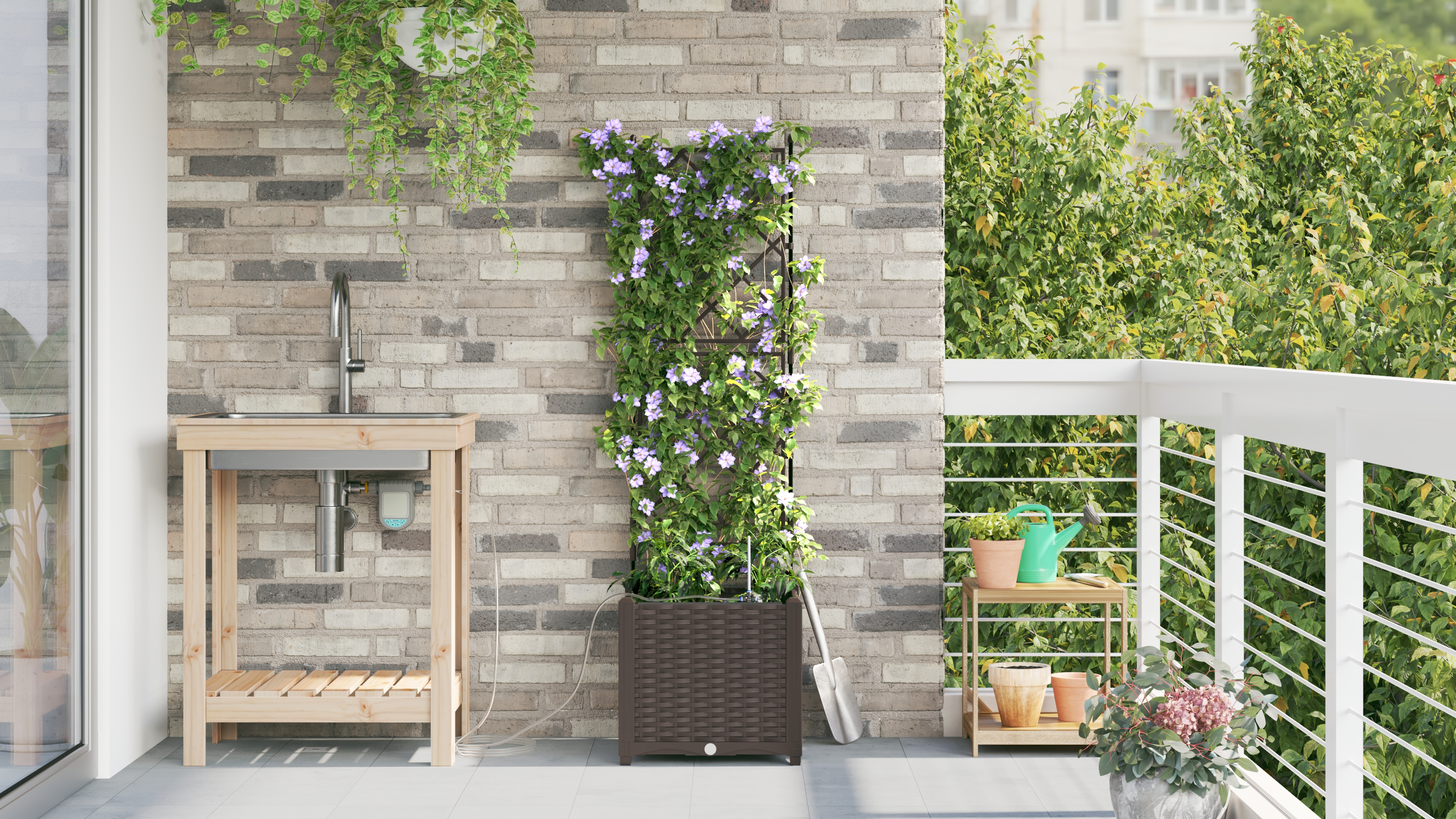 Jardiniere  cu sistem de irigație pentru apă Maro GartenMobel Dekor
