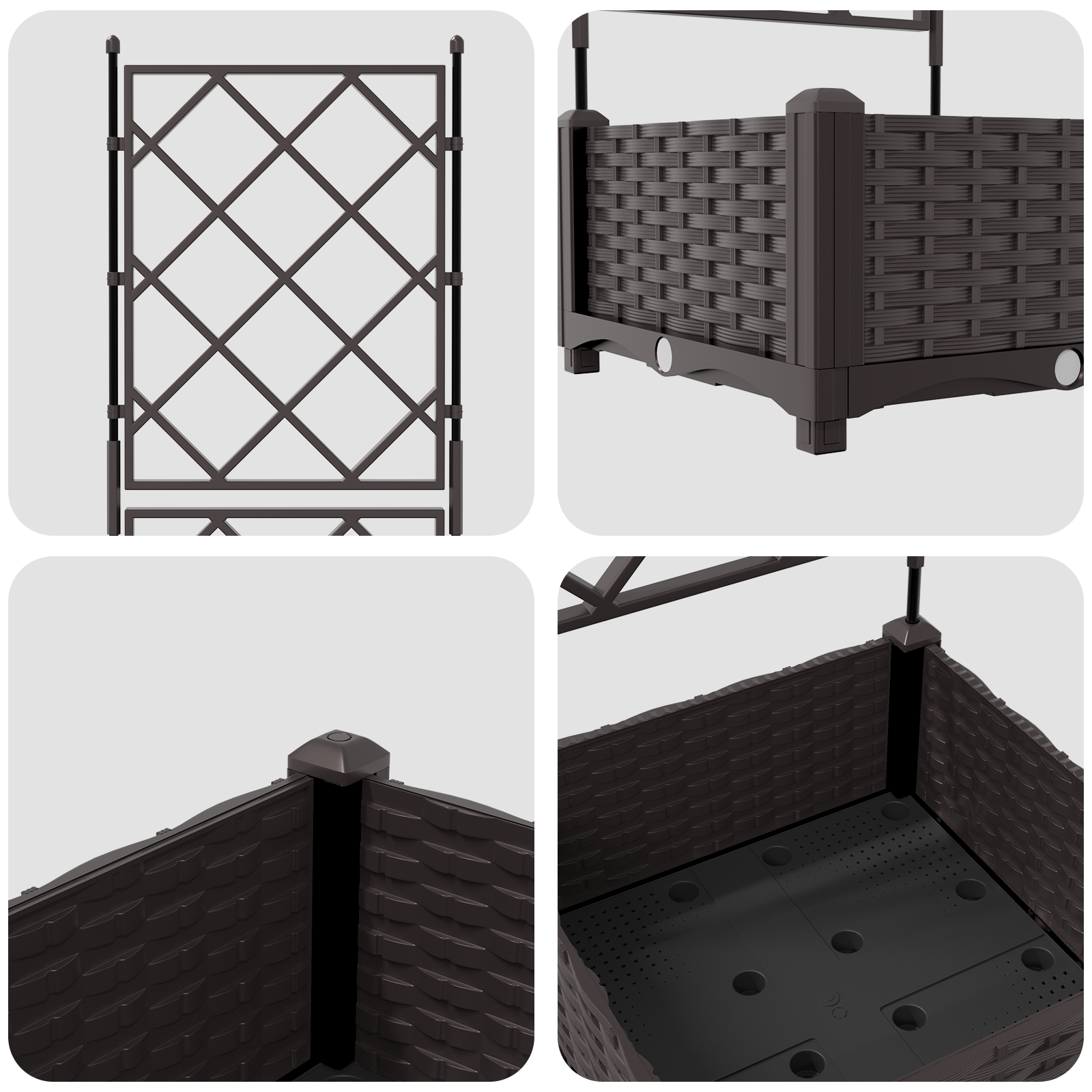 Vază de grădină  cu suport din plasă Maro 40x40x125,5 cm GartenMobel Dekor