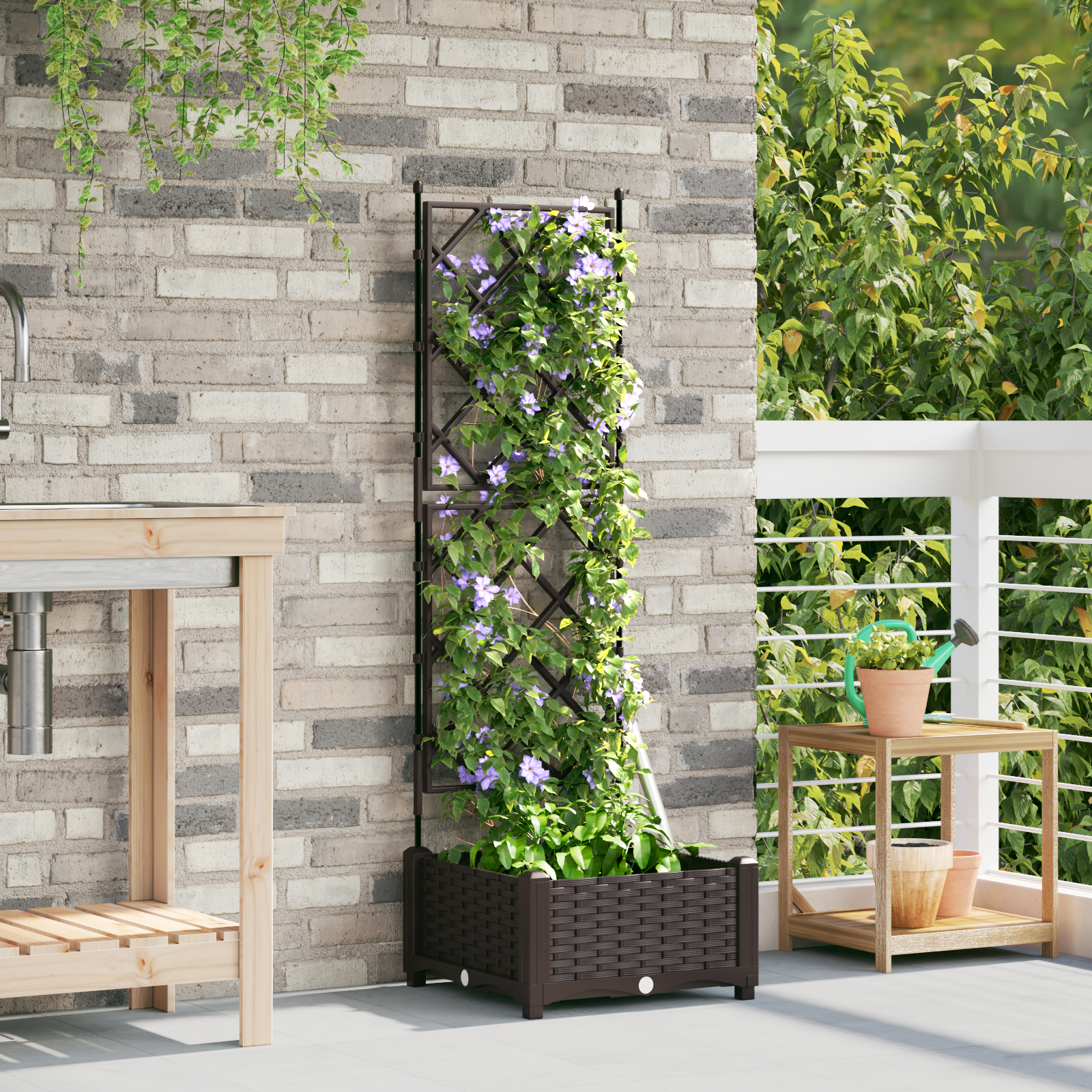 Vază de grădină  cu suport din plasă Maro 40x40x125,5 cm GartenMobel Dekor