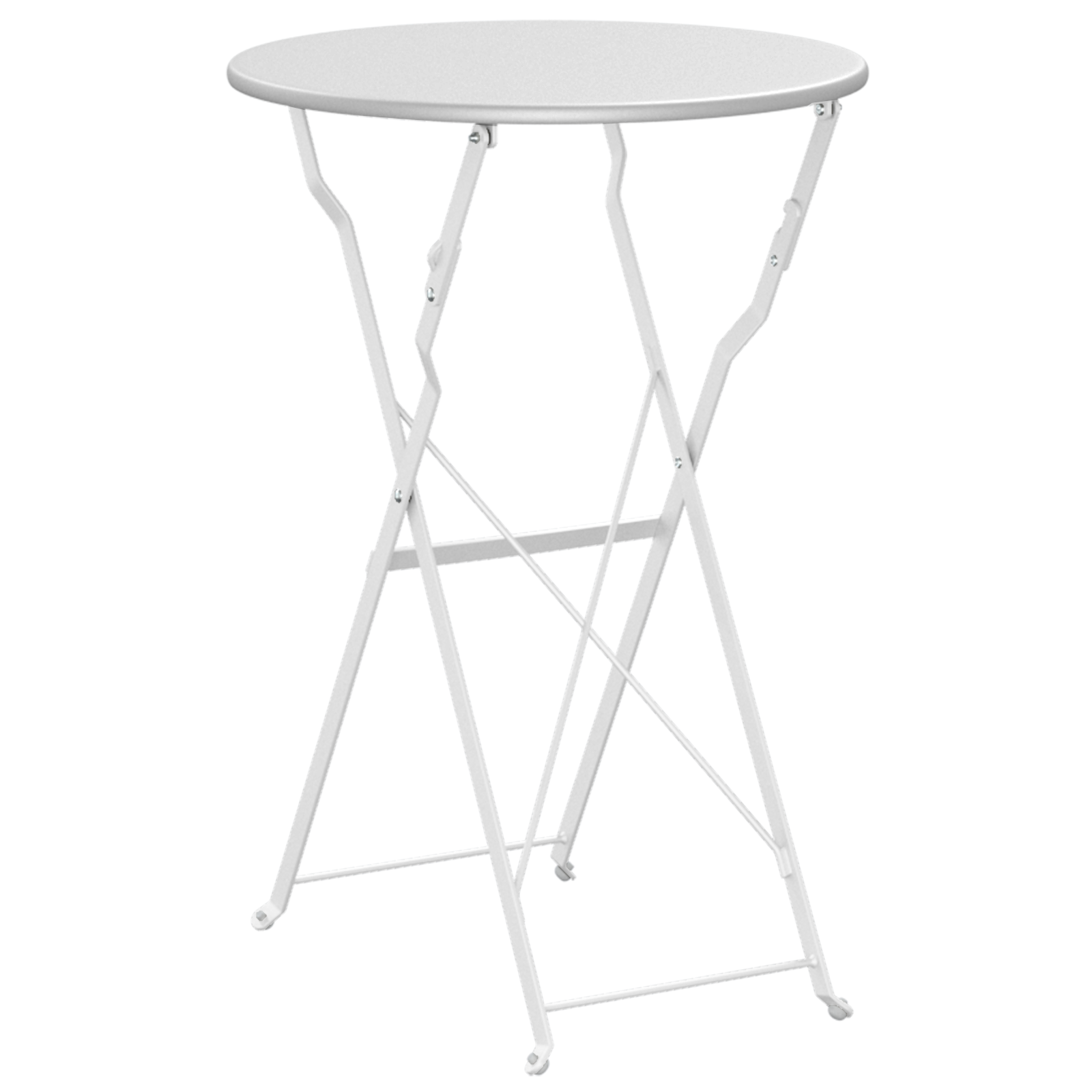 Masă de Bistro Pliabilă Alb Ø50x71 cm Oțel Vopsit GartenMobel Dekor