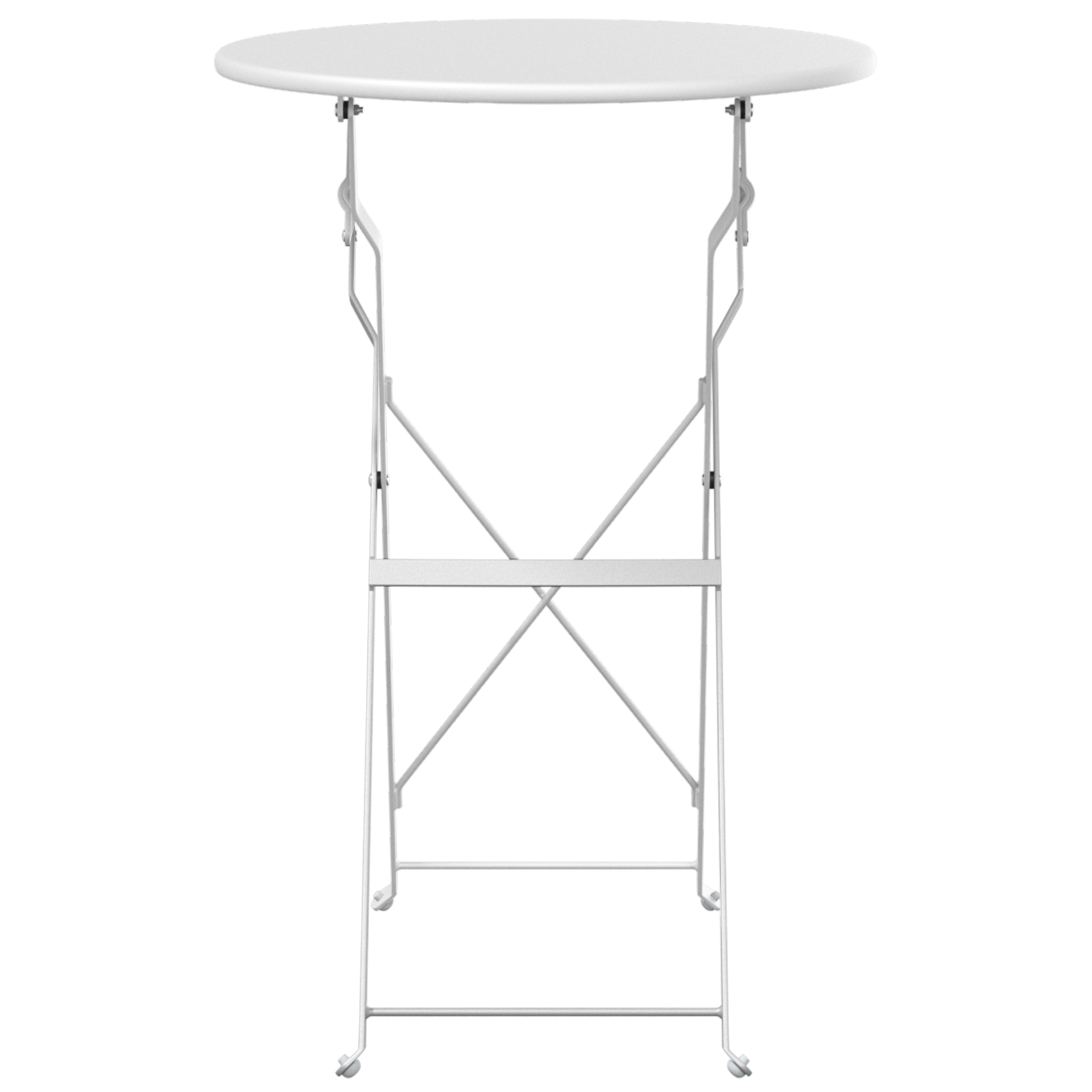 Masă de Bistro Pliabilă Alb Ø50x71 cm Oțel Vopsit GartenMobel Dekor