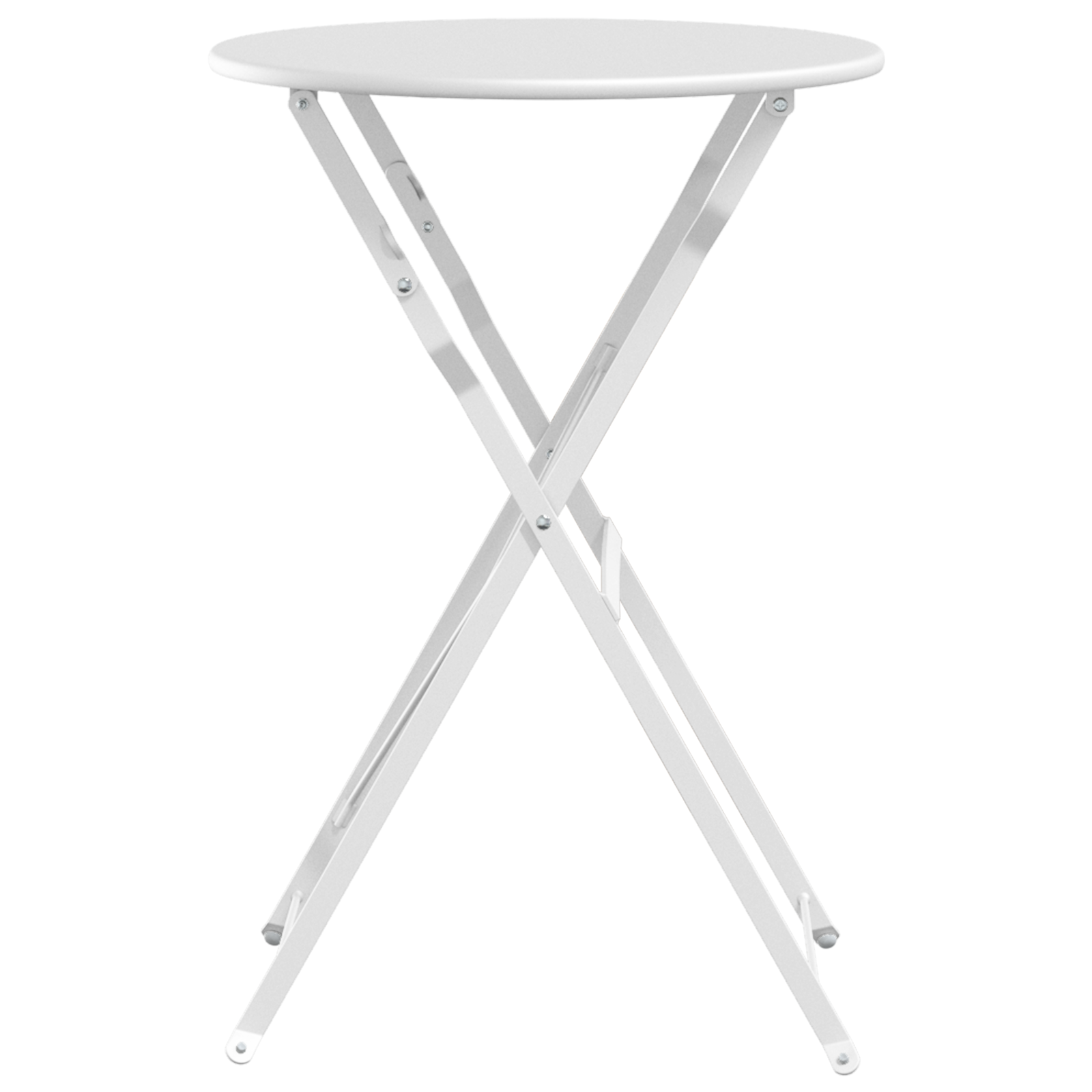 Masă de Bistro Pliabilă Alb Ø50x71 cm Oțel Vopsit GartenMobel Dekor