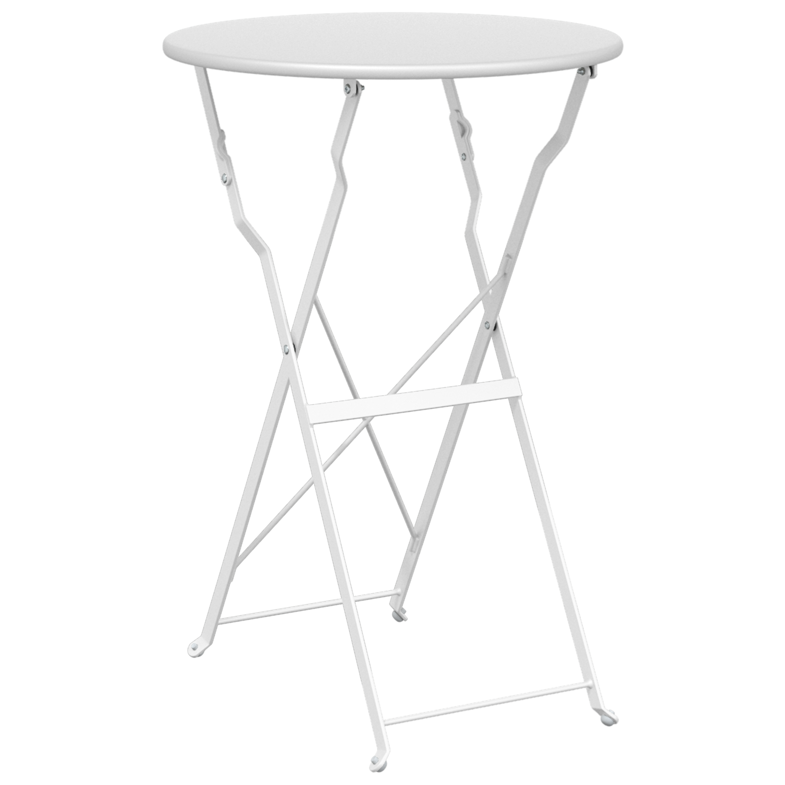 Masă de Bistro Pliabilă Alb Ø50x71 cm Oțel Vopsit GartenMobel Dekor