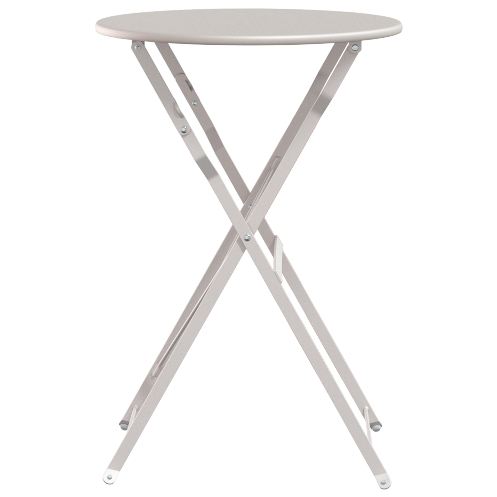 Masă de Bistro Pliabilă Bej Ø50x71 cm din Oțel Vopsit GartenMobel Dekor