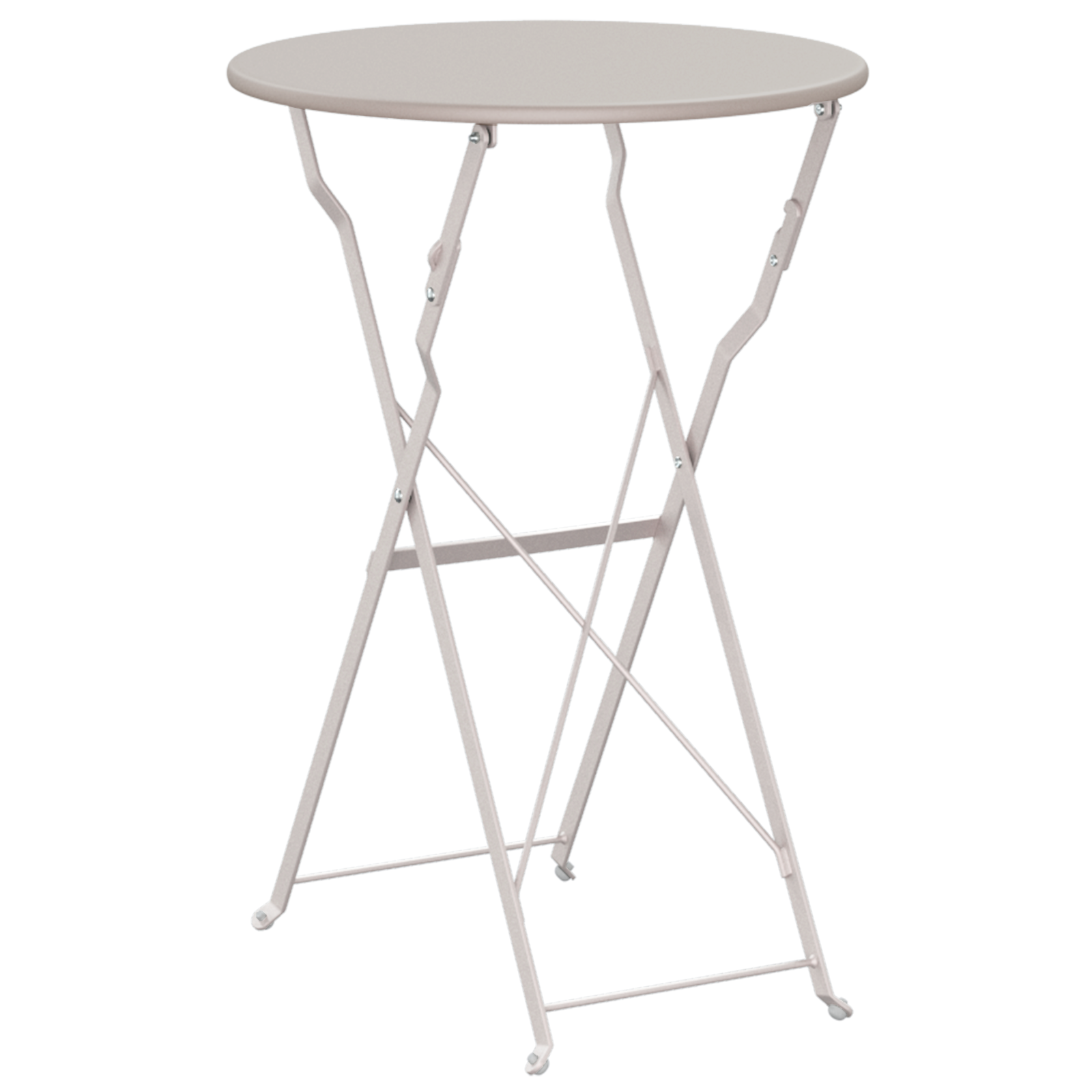 Masă de Bistro Pliabilă Bej Ø50x71 cm din Oțel Vopsit GartenMobel Dekor