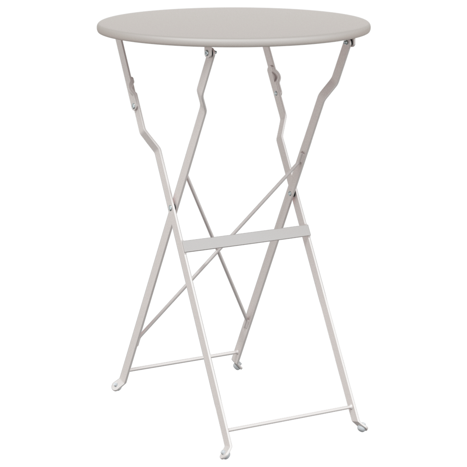 Masă de Bistro Pliabilă Bej Ø50x71 cm din Oțel Vopsit GartenMobel Dekor