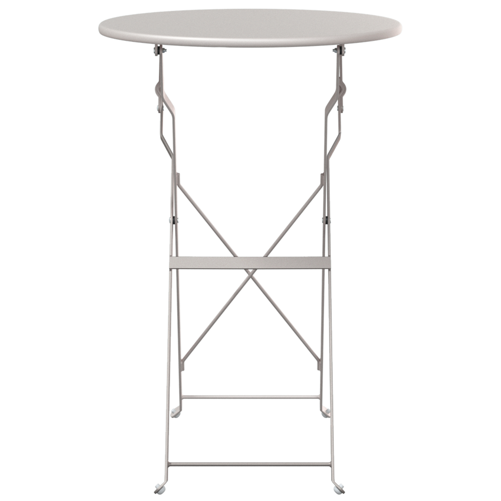 Masă de Bistro Pliabilă Bej Ø50x71 cm din Oțel Vopsit GartenMobel Dekor