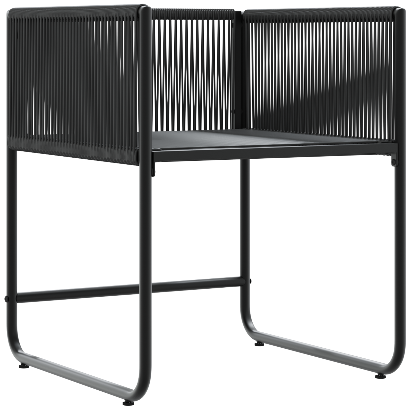 Scaune de Grădină cu Pernițe 4 buc Negru din Ratan Poly GartenMobel Dekor