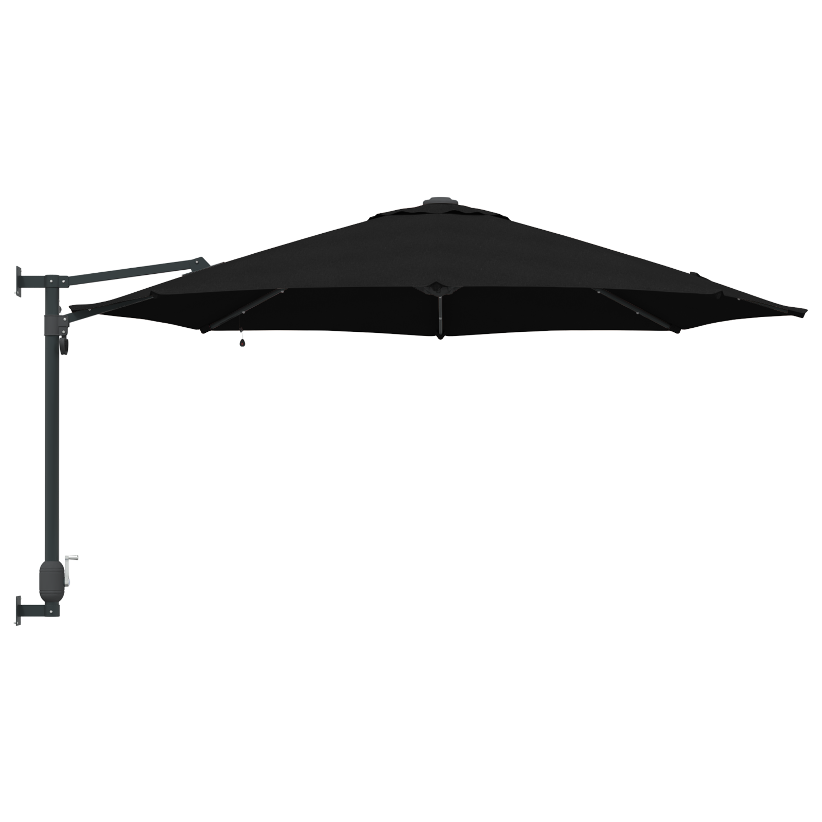 Parasol de Grădină Montat pe Perete cu LED-uri Negru 248 cm GartenMobel Dekor