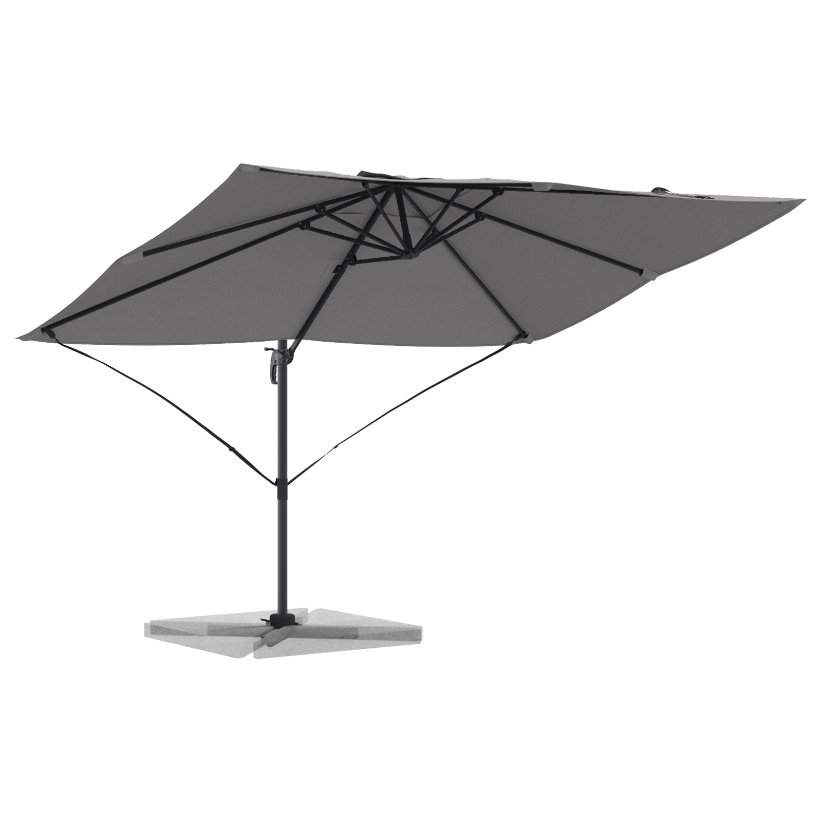 Umbra Cantilever Antracit Poliester, Oțel Vopsit cu Pulbere Mare GartenMobel Dekor