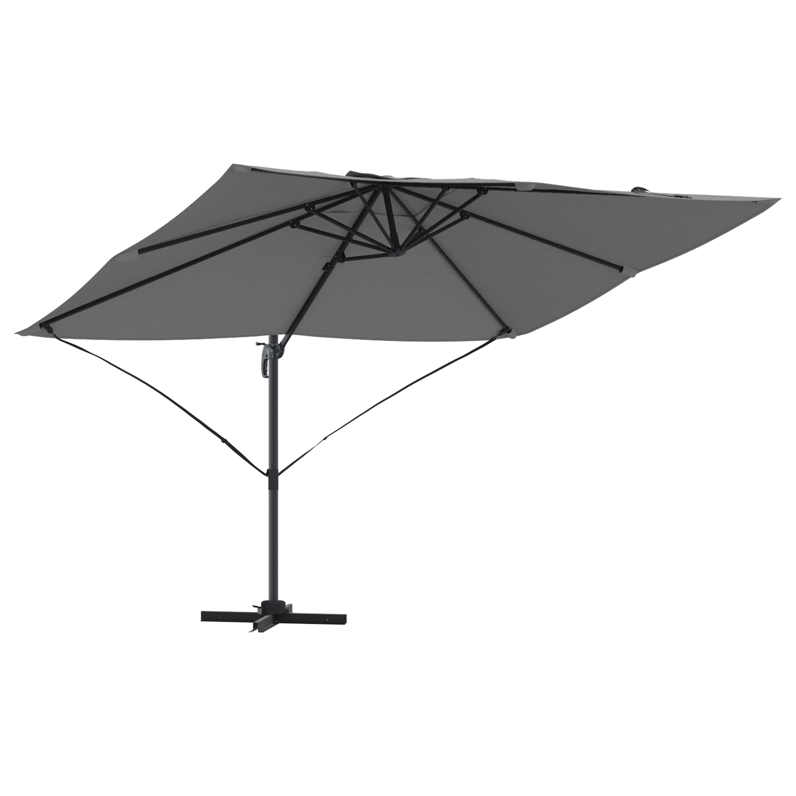 Umbra Cantilever Antracit Poliester, Oțel Vopsit cu Pulbere Mare GartenMobel Dekor