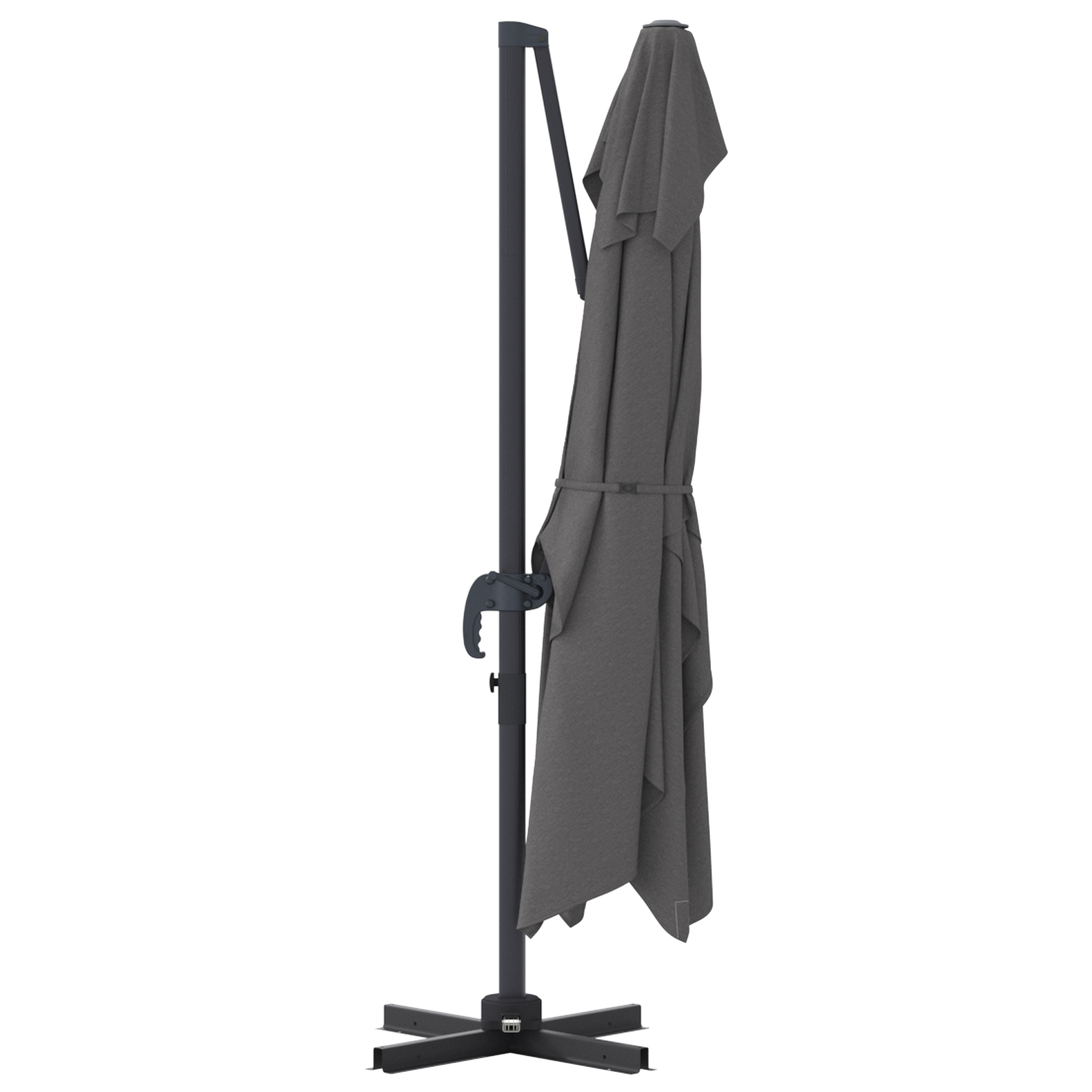 Umbra Cantilever Antracit Poliester, Oțel Vopsit cu Pulbere Mare GartenMobel Dekor