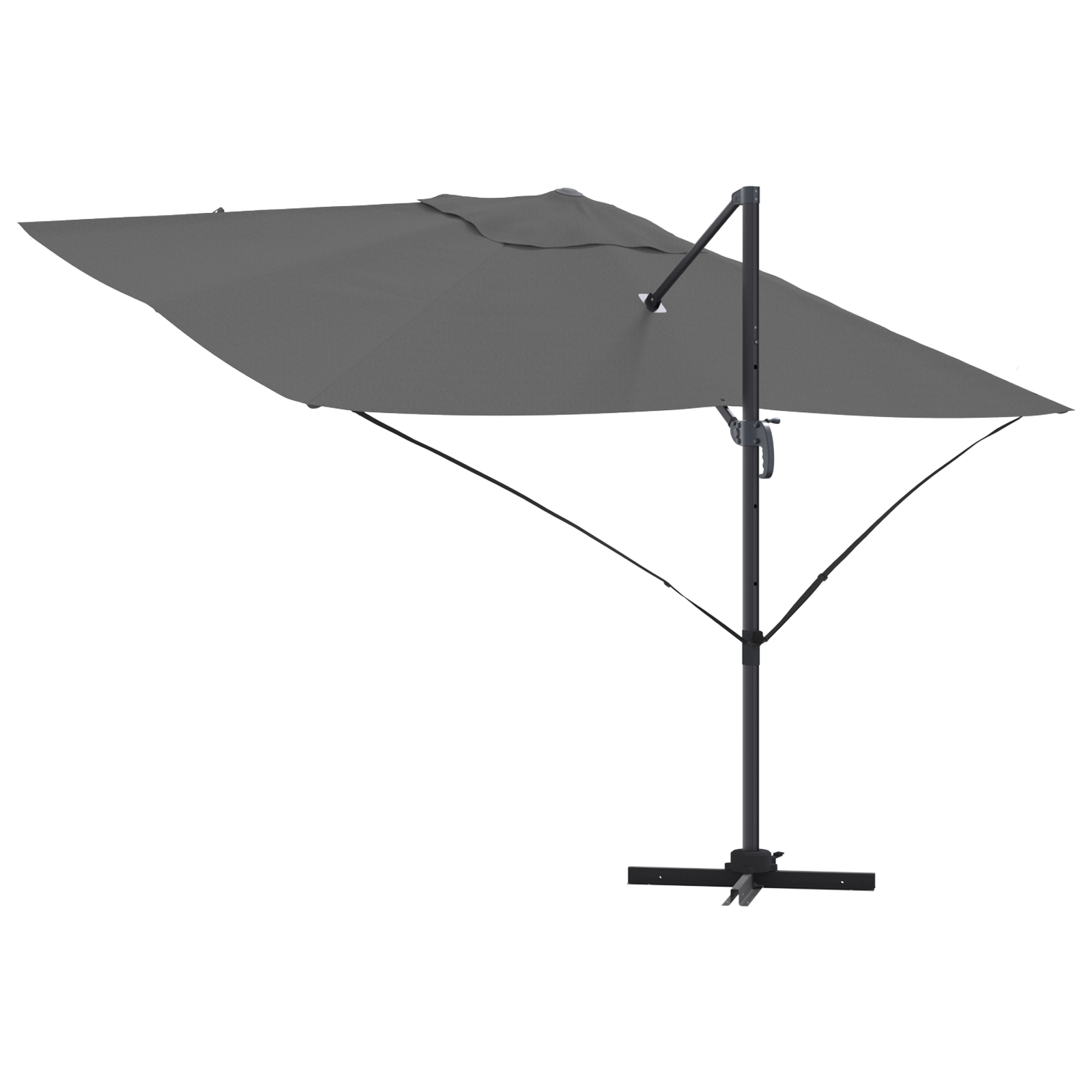 Umbra Cantilever Antracit Poliester, Oțel Vopsit cu Pulbere Mare GartenMobel Dekor