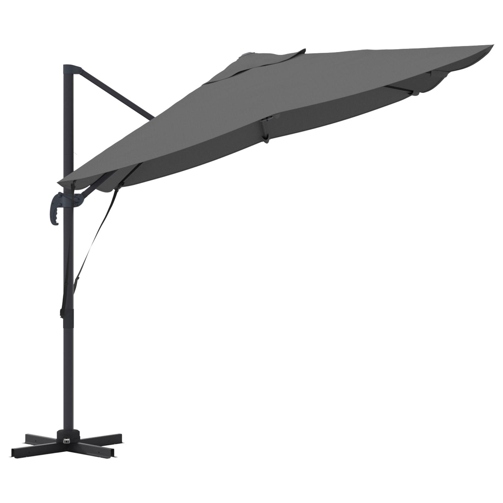 Umbra Cantilever Antracit Poliester, Oțel Vopsit cu Pulbere Mare GartenMobel Dekor