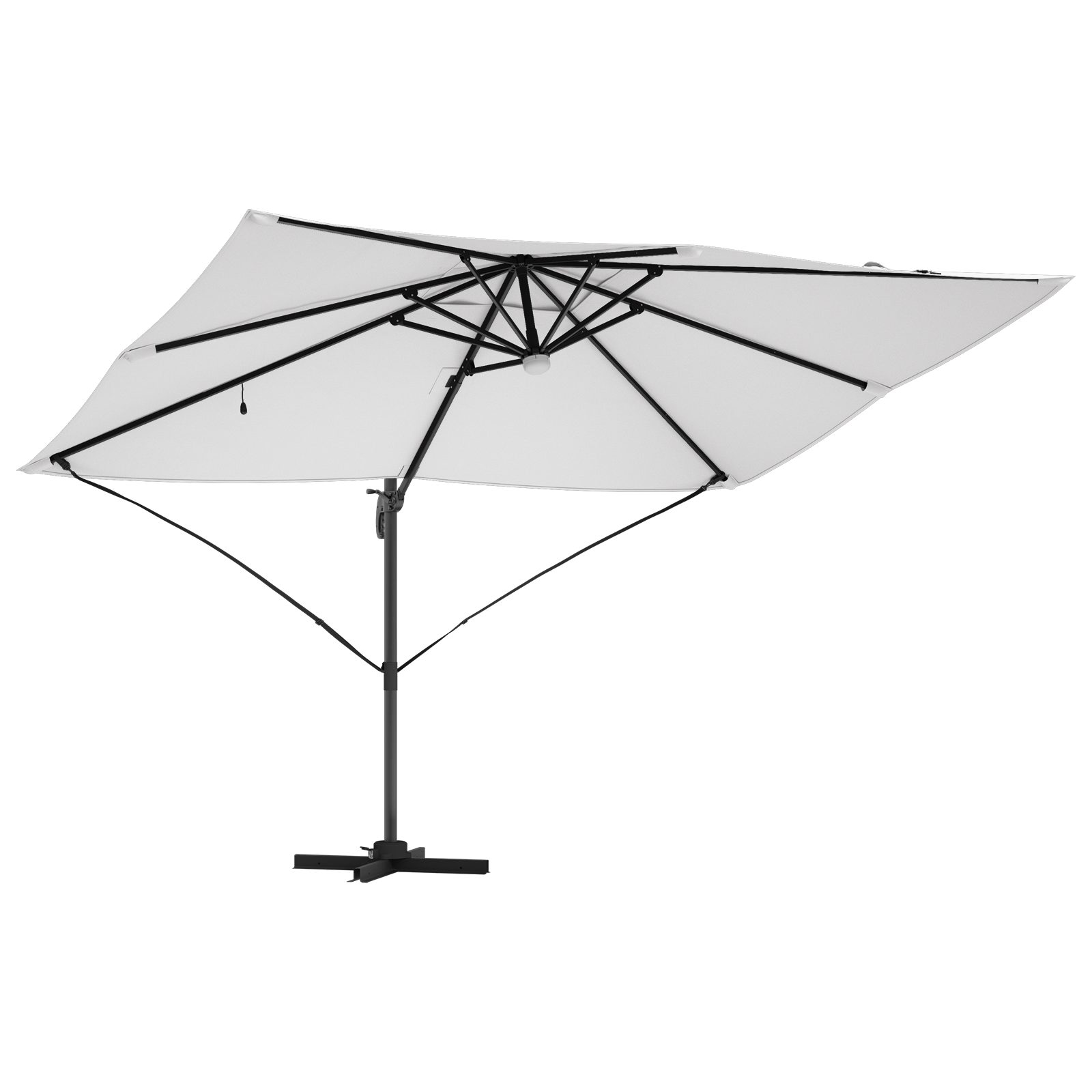 Umbrelă Cantilever Bej Poliester, Aluminiu Mare Pliabilă GartenMobel Dekor