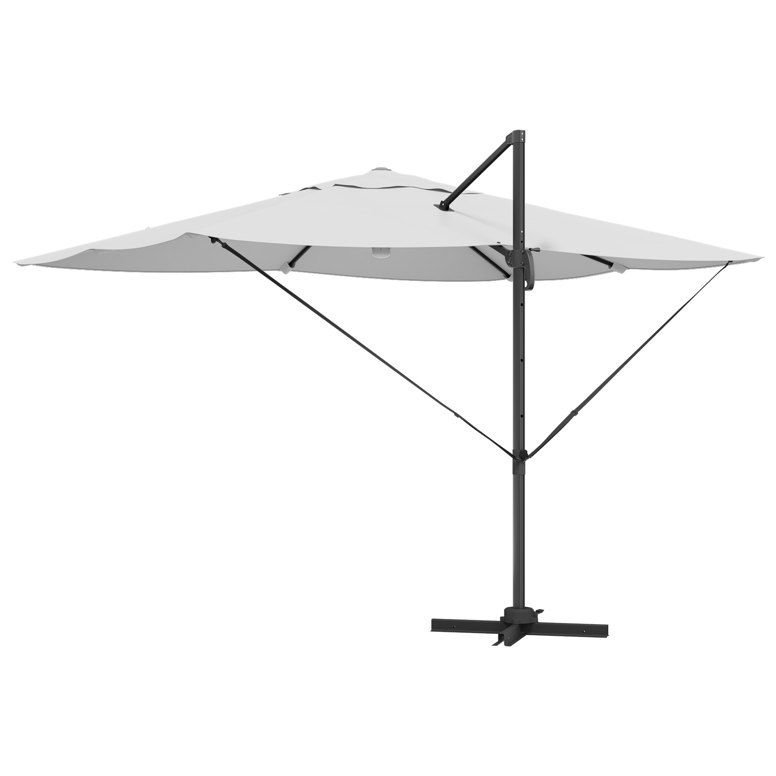 Umbrelă Cantilever Bej Poliester, Aluminiu Mare Pliabilă GartenMobel Dekor