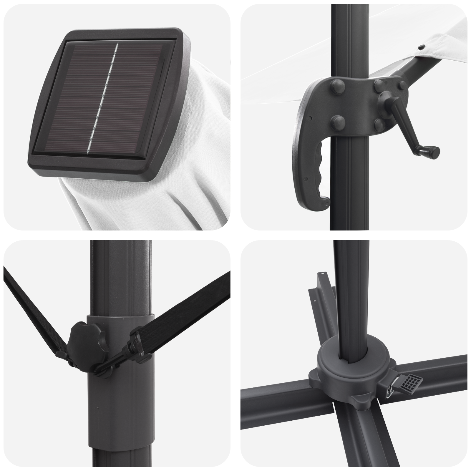 Umbrelă Cantilever Bej Poliester, Aluminiu Mare Pliabilă GartenMobel Dekor