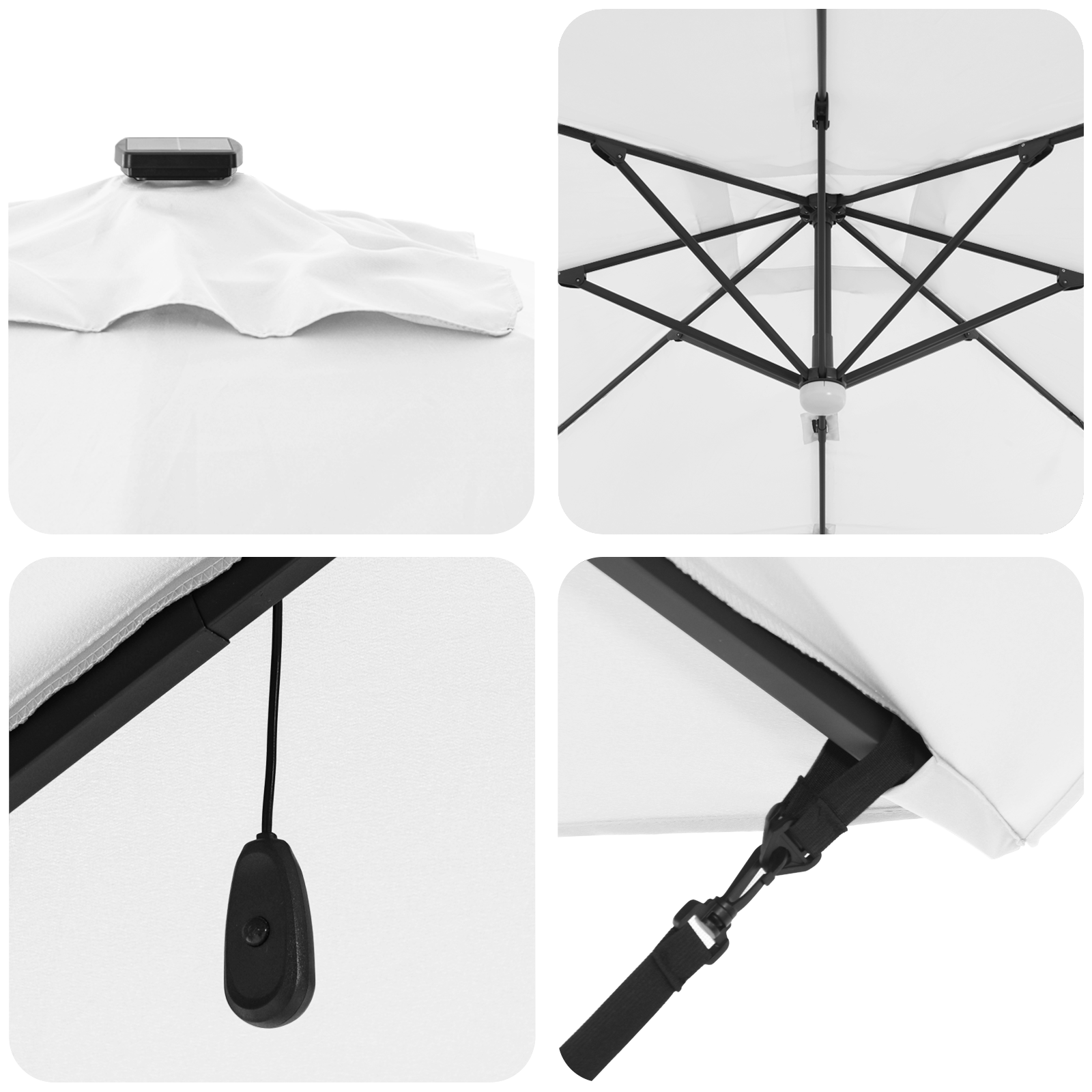 Umbrelă Cantilever Bej Poliester, Aluminiu Mare Pliabilă GartenMobel Dekor
