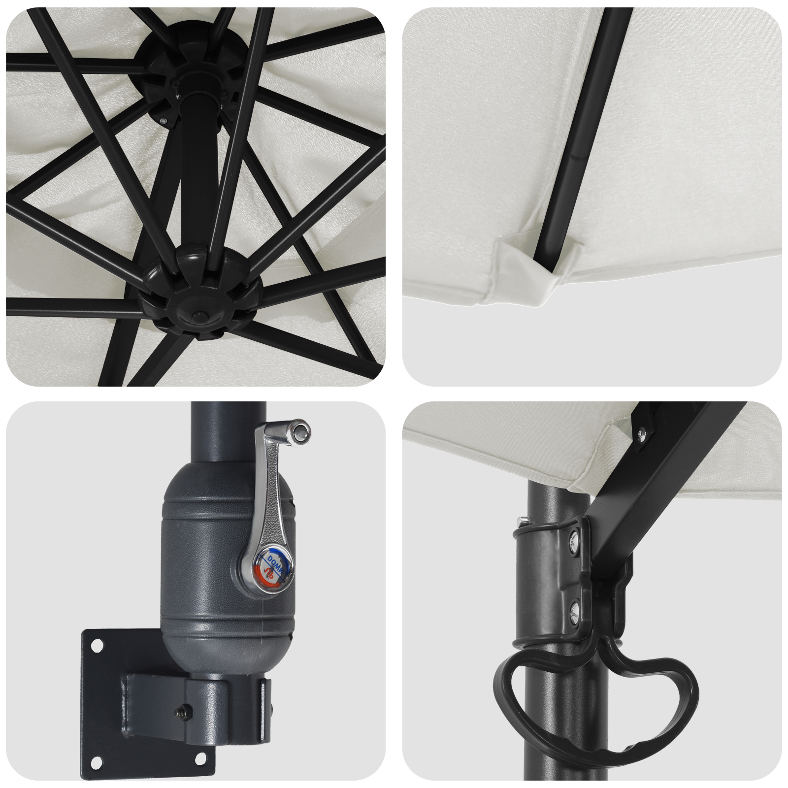 Umbrelă Cantilever Bej Poliester, Aluminiu Mare Pliabilă GartenMobel Dekor