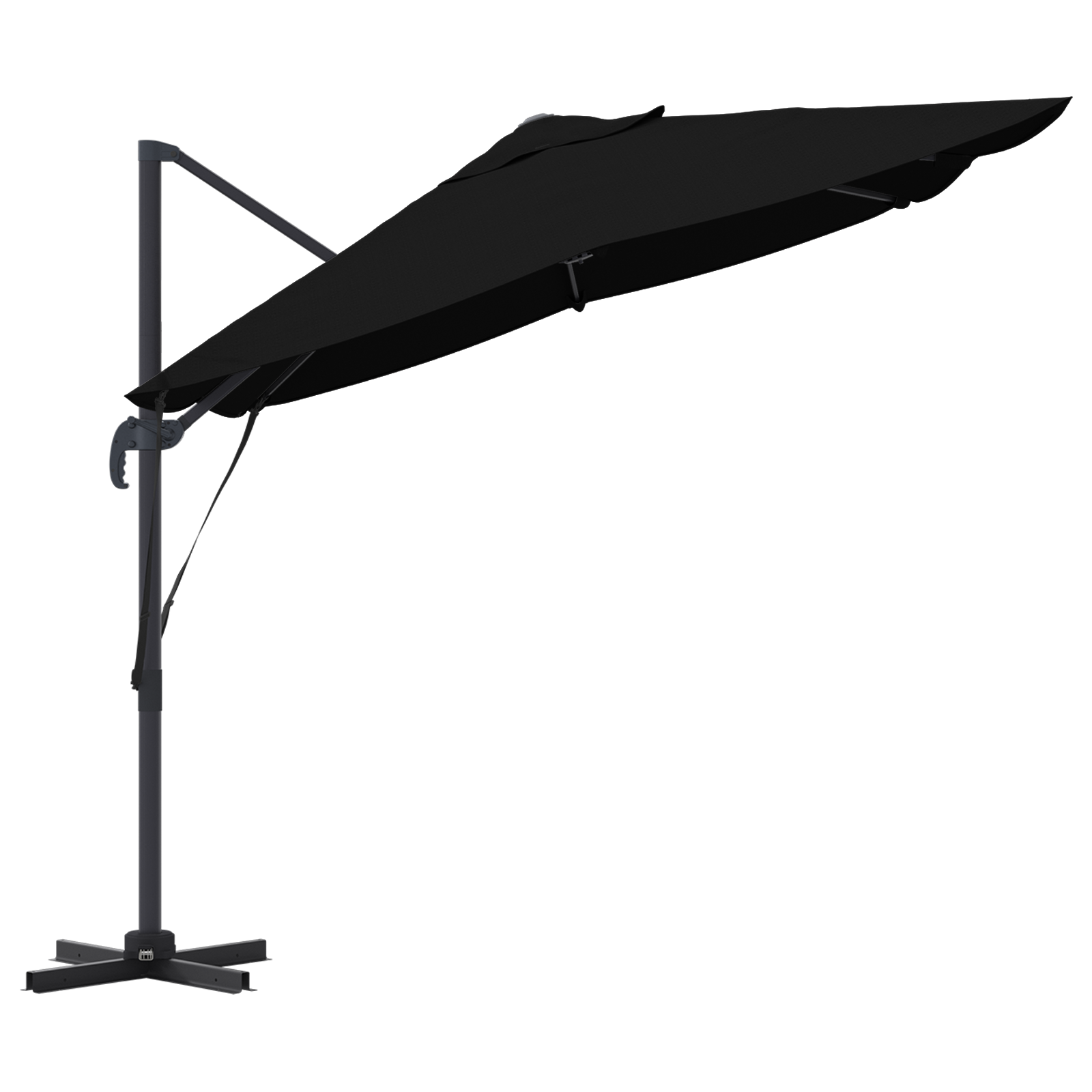 Umbrelă Cantilever Neagră Copertină din poliester cu cadru metalic GartenMobel Dekor