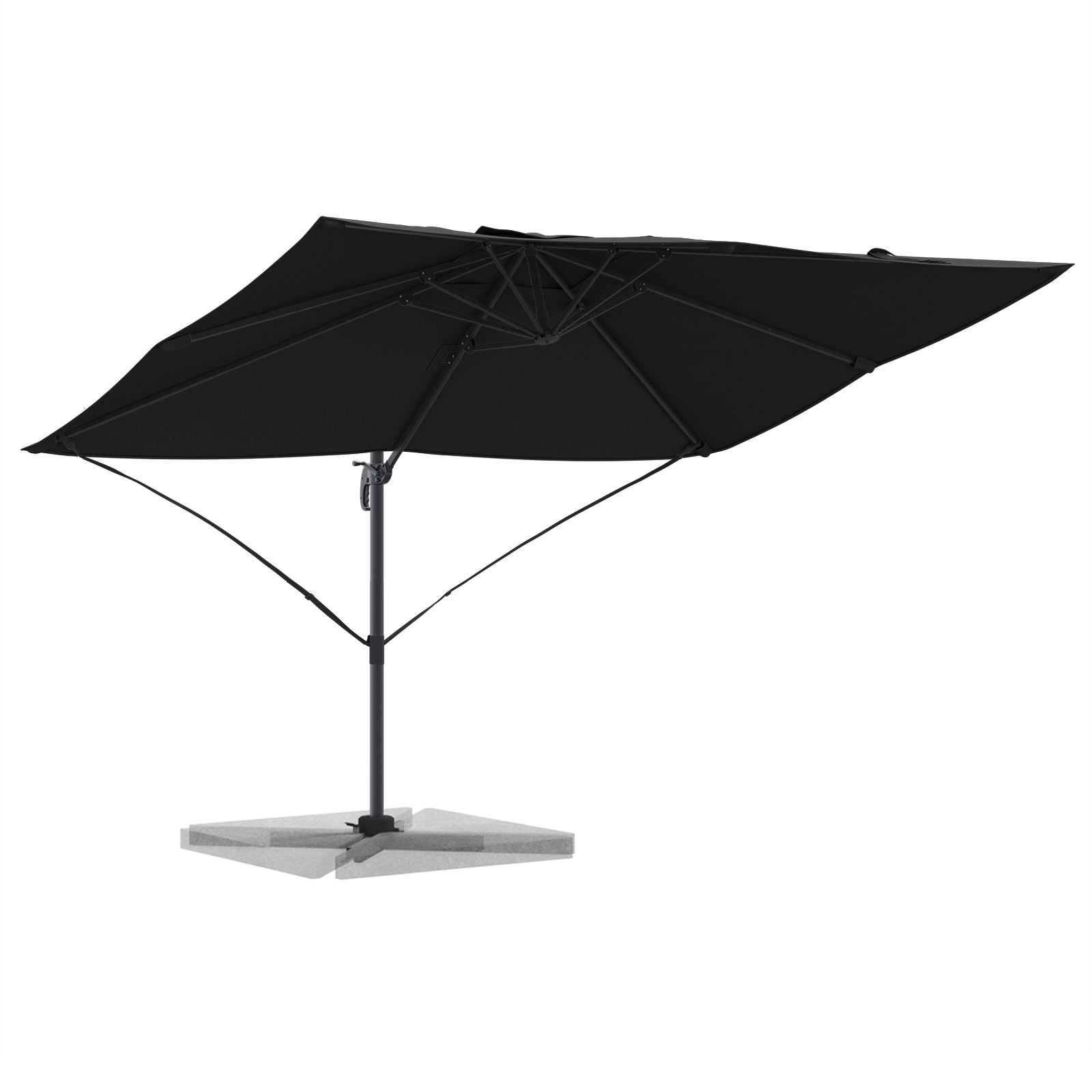 Umbrelă Cantilever Neagră Copertină din poliester cu cadru metalic GartenMobel Dekor