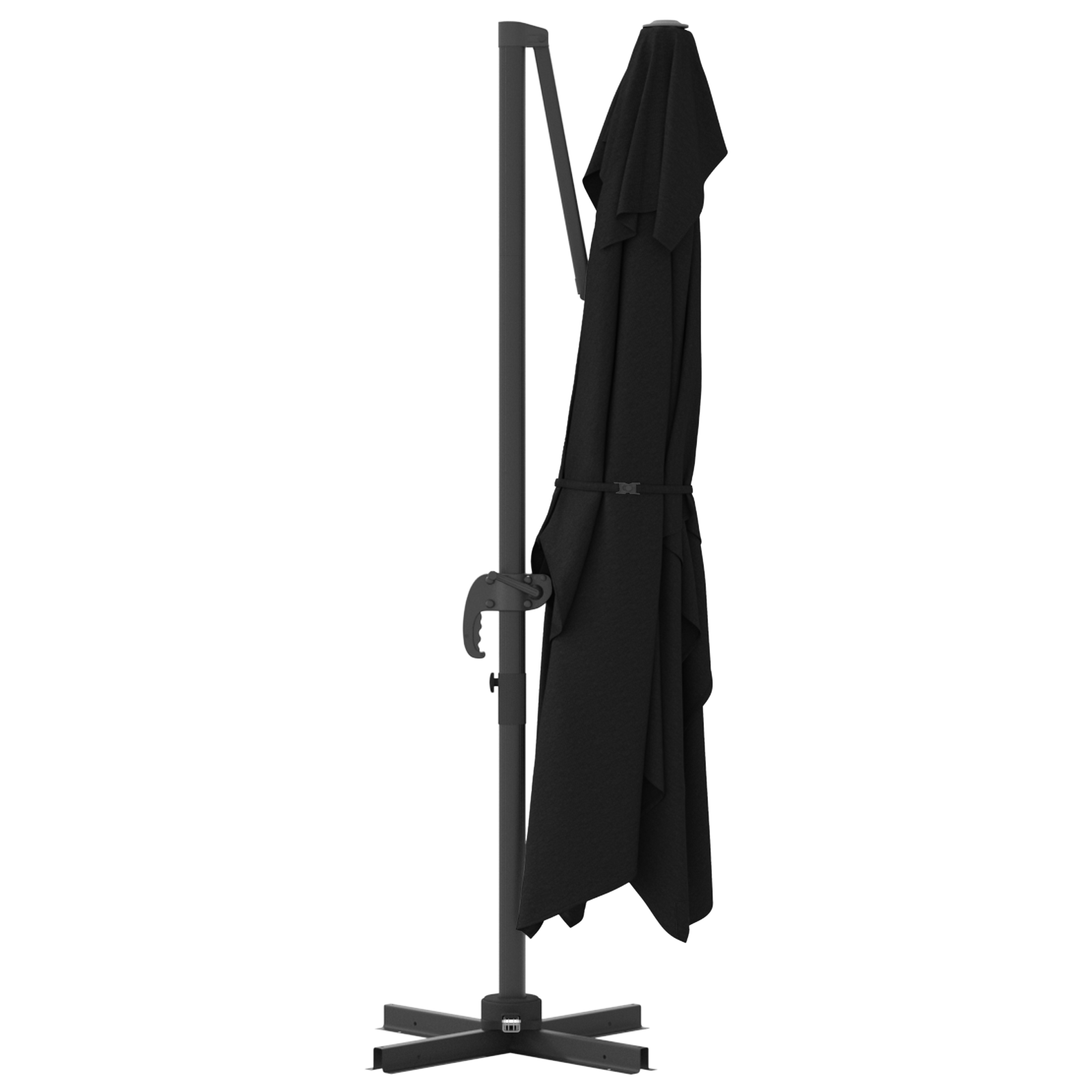 Umbrelă Cantilever Neagră Copertină din poliester cu cadru metalic GartenMobel Dekor