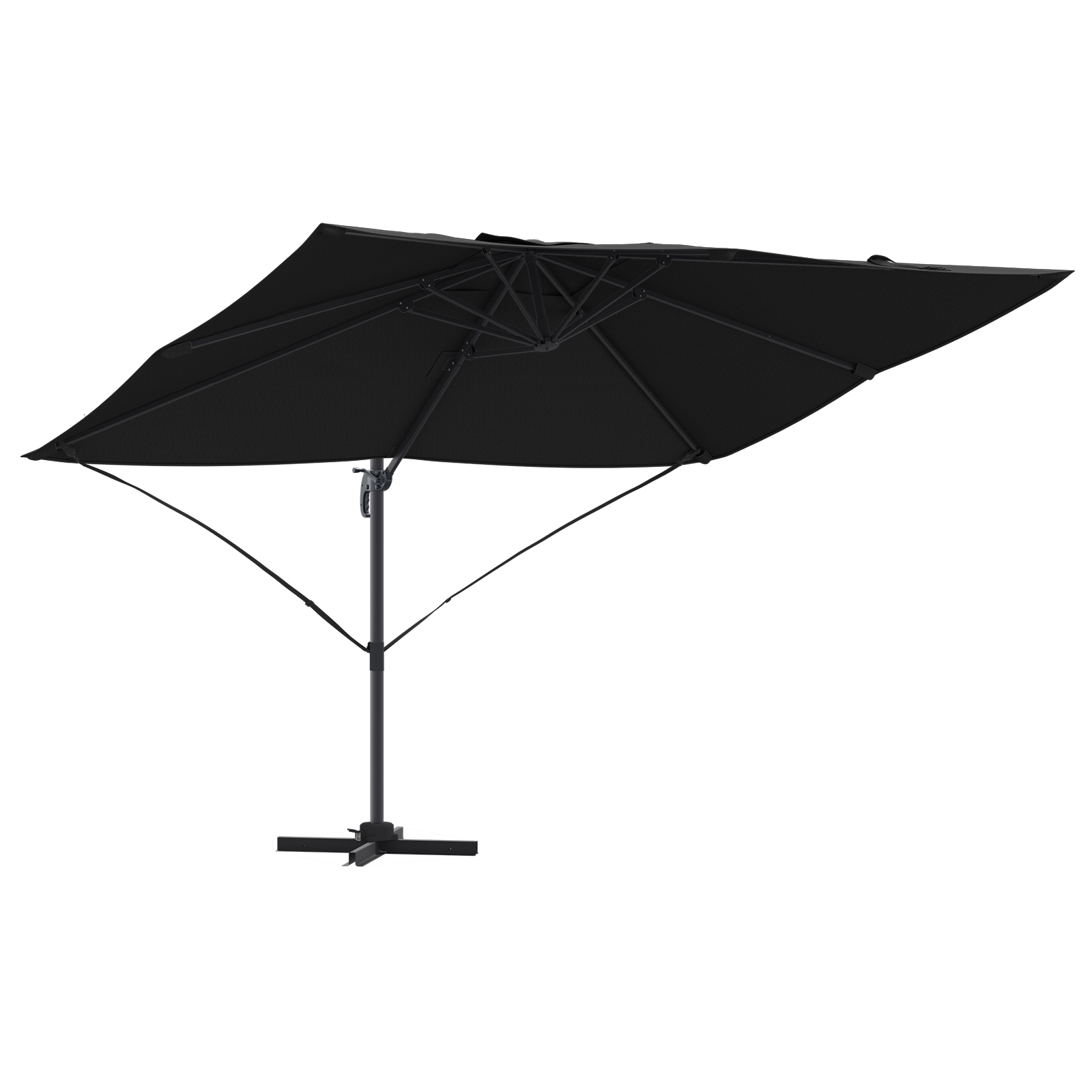 Umbrelă Cantilever Neagră Copertină din poliester cu cadru metalic GartenMobel Dekor