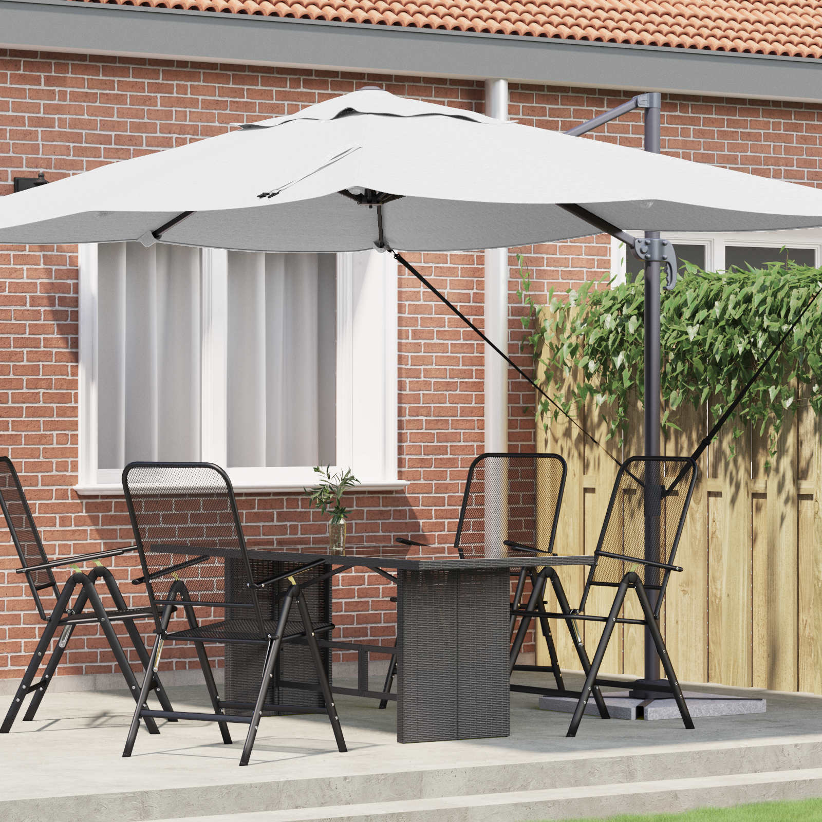 Umbrelă Cantilever Nisip Poliester Mare Înclinabilă GartenMobel Dekor