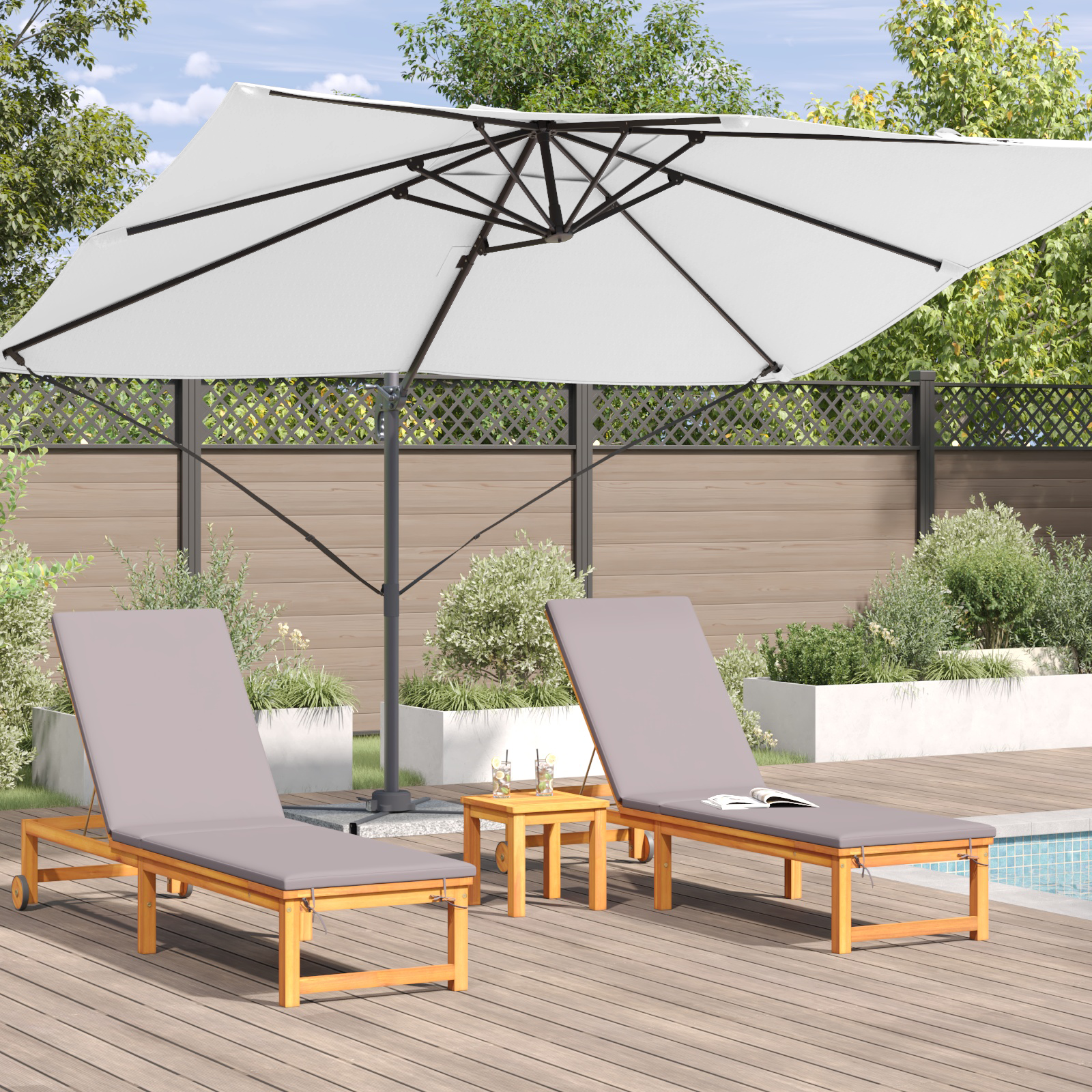 Umbrelă Cantilever Nisip Poliester Mare Înclinabilă GartenMobel Dekor