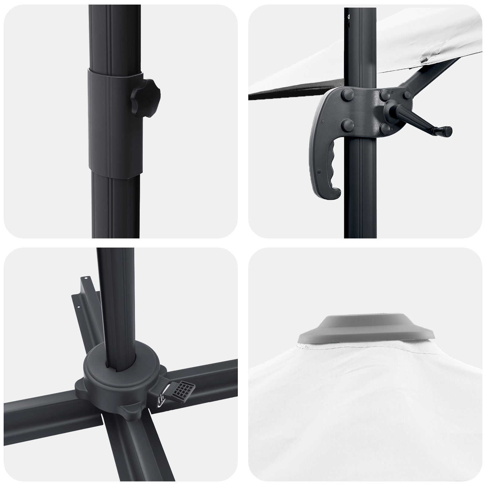 Umbrelă Cantilever Nisip Poliester Mare Înclinabilă GartenMobel Dekor