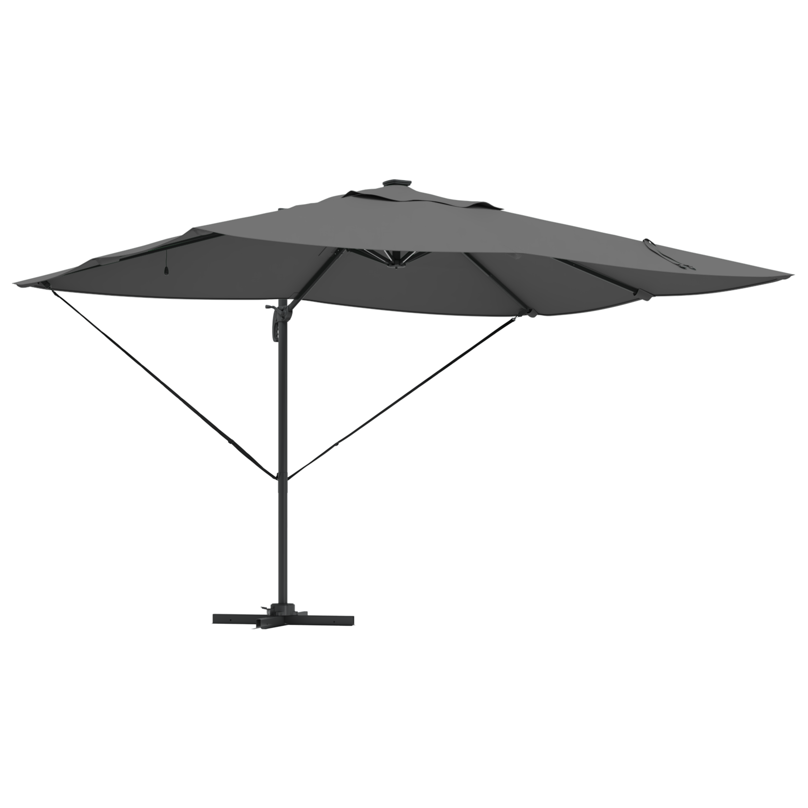 Umbrela Cantilever Roma de la cu LED-uri Antracit 352x251x265 cm Aluminiu GartenMobel Dekor
