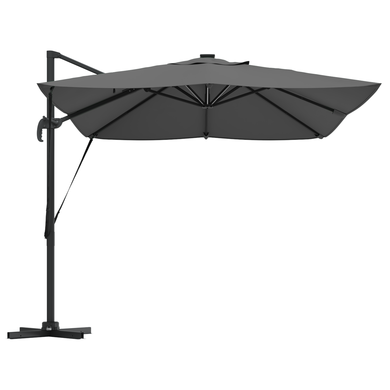 Umbrela Cantilever Roma de la cu LED-uri Antracit 352x251x265 cm Aluminiu GartenMobel Dekor