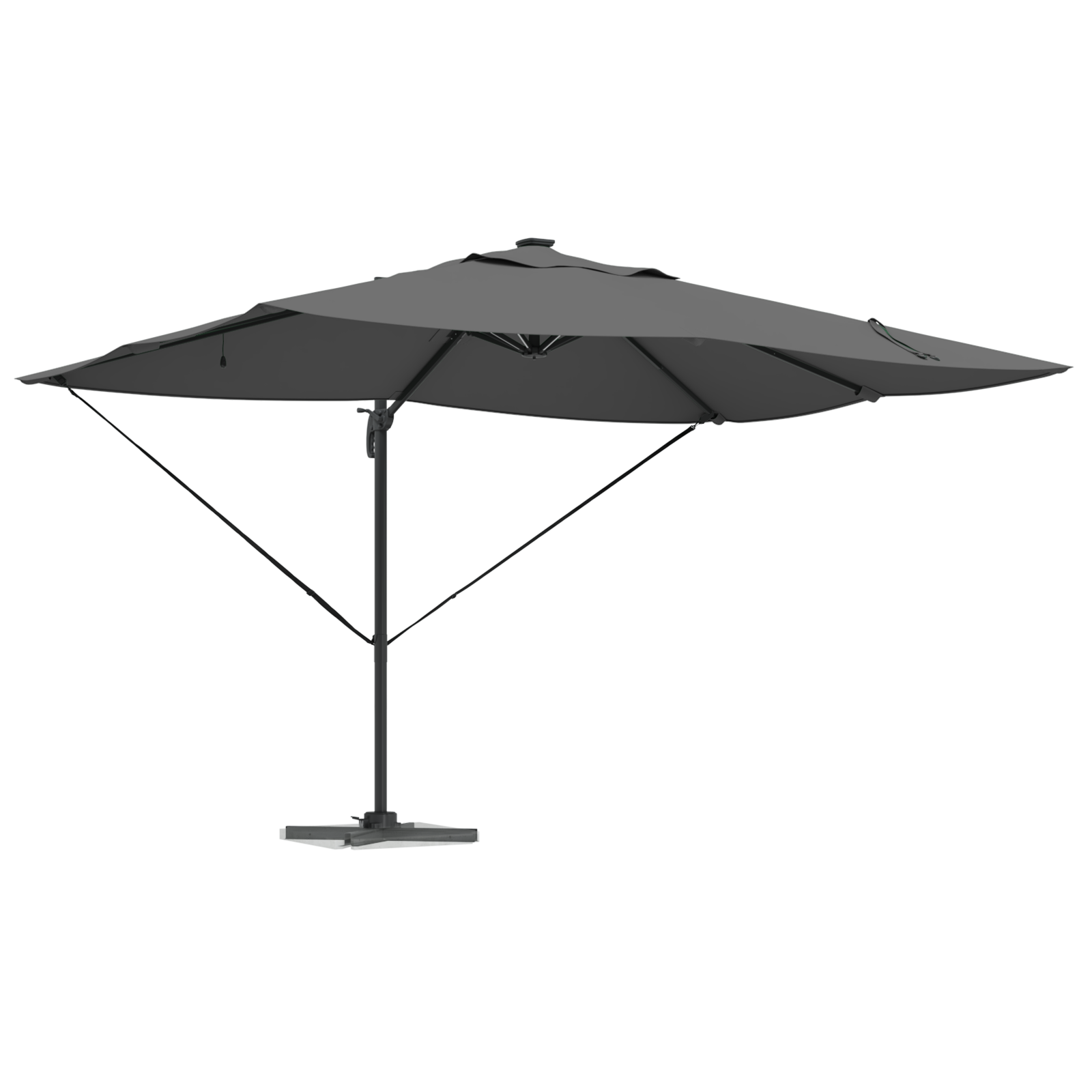 Umbrela Cantilever Roma de la cu LED-uri Antracit 352x251x265 cm Aluminiu GartenMobel Dekor
