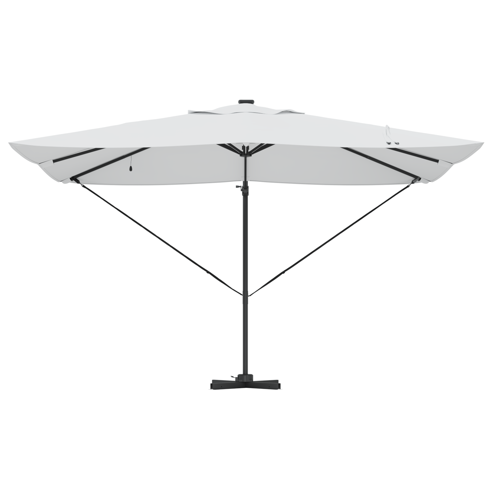 Umbrela cantilever cu LED-uri Bej 352x251x265 cm Aluminiu GartenMobel Dekor