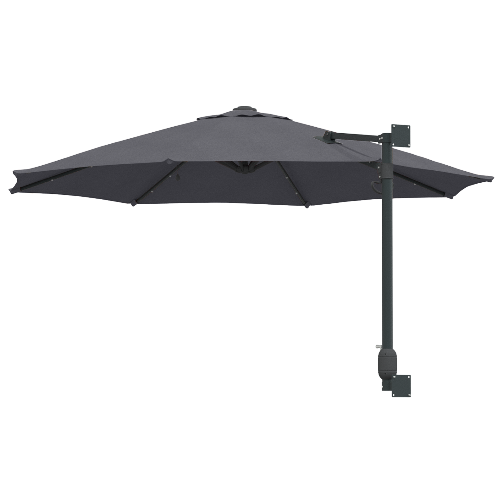 Umbrelă de Grădină Montată pe Perete cu LED-uri Antracit 248 cm GartenMobel Dekor