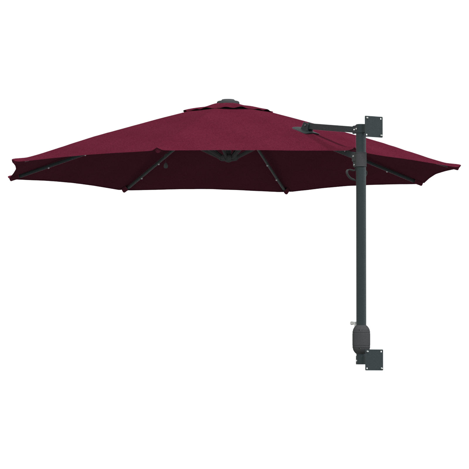 Umbrela de Grădină Montată pe Perete cu LED-uri Bordo 248 cm GartenMobel Dekor