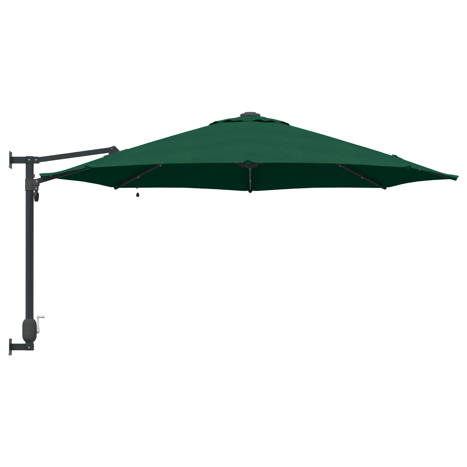 Umbrelă de Grădină Montată pe Perete cu LED-uri Verde 248 cm GartenMobel Dekor