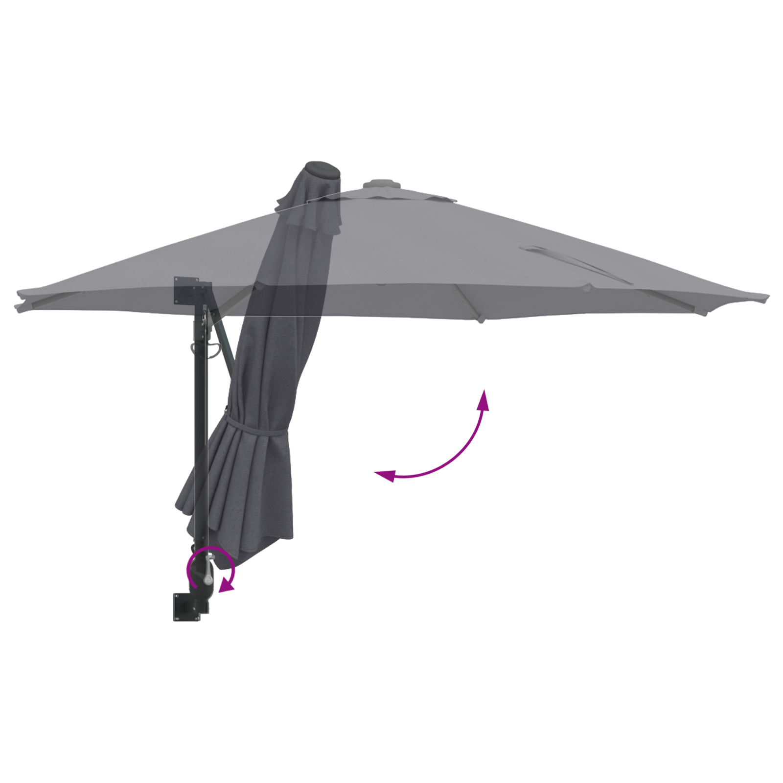 Umbrelă de Terasă Antracit Oțel vopsit electrostatic, Poliester GartenMobel Dekor