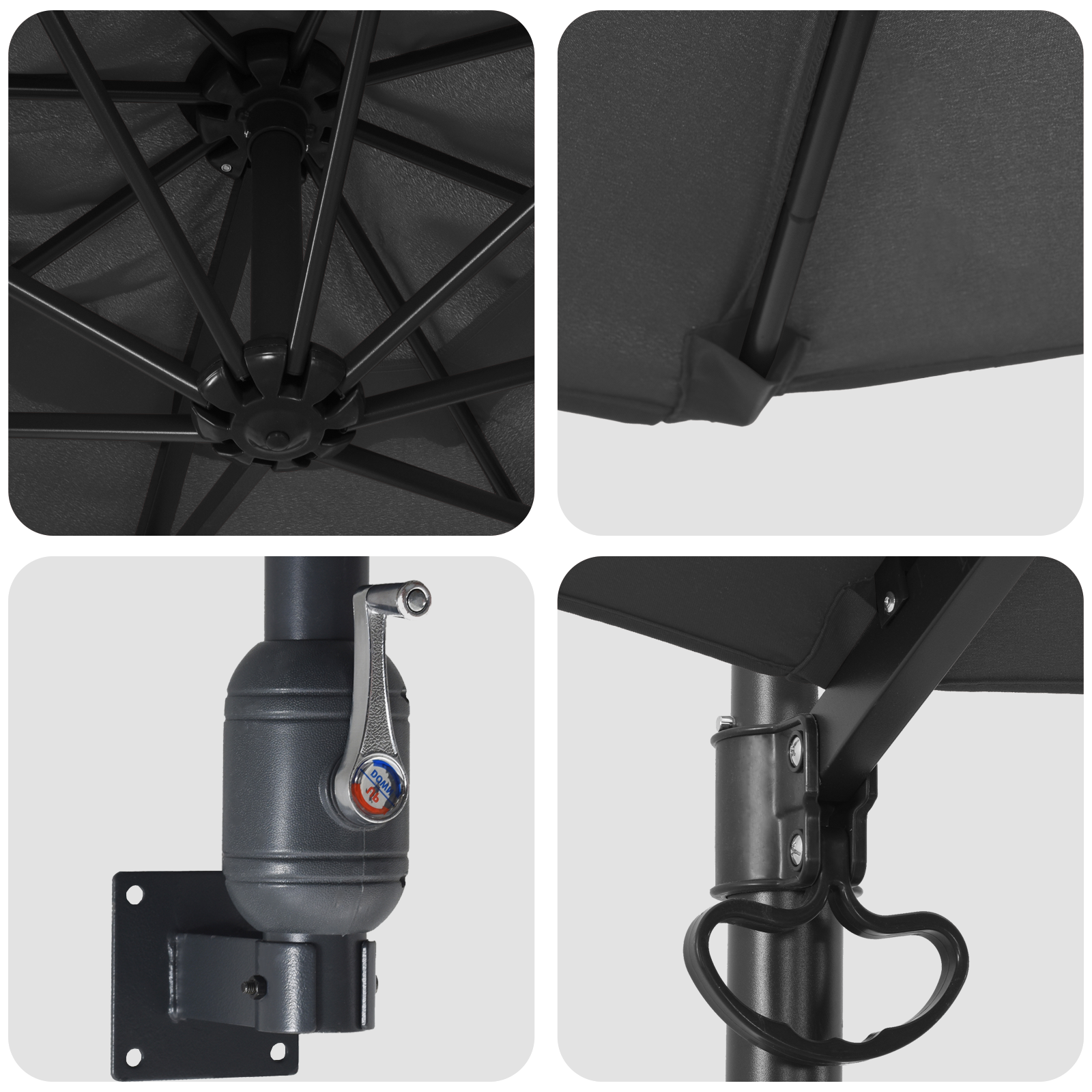Umbrelă de Terasă Antracit Oțel vopsit electrostatic, Poliester GartenMobel Dekor