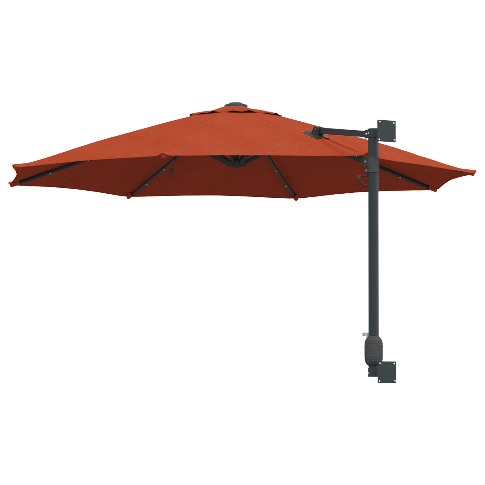 Umbrelă de grădină montată pe perete cu LED-uri Teracotă 248 cm GartenMobel Dekor