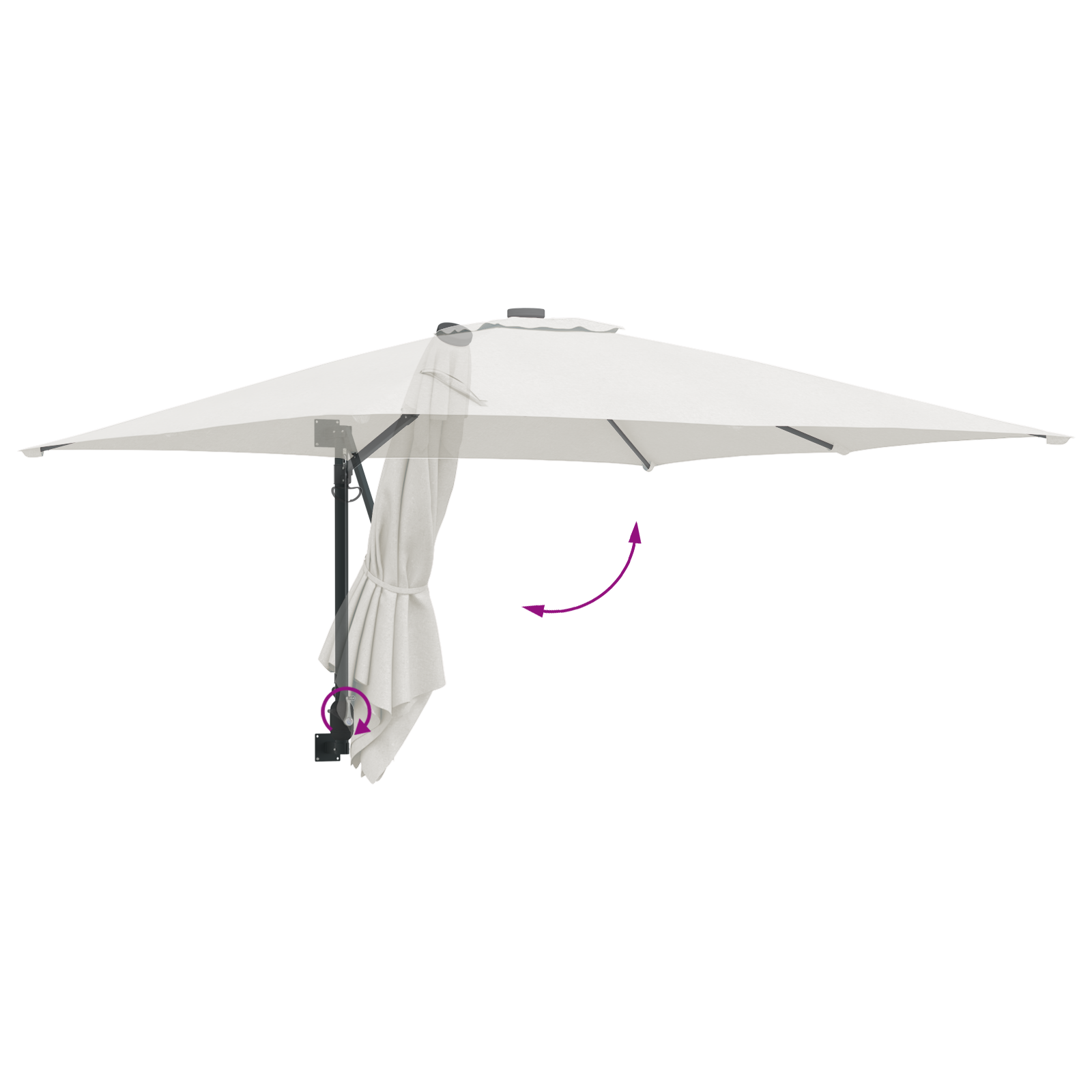 Umbrela de terasă Nisip Poliester, Aluminiu Mare Pliabilă GartenMobel Dekor
