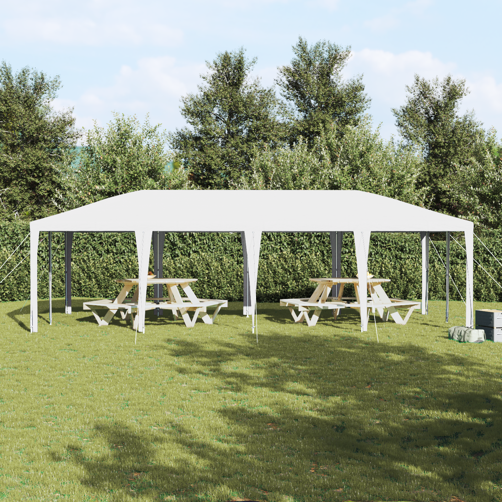 Cort de Petrecere Alb 8x4 m PE GartenMobel Dekor