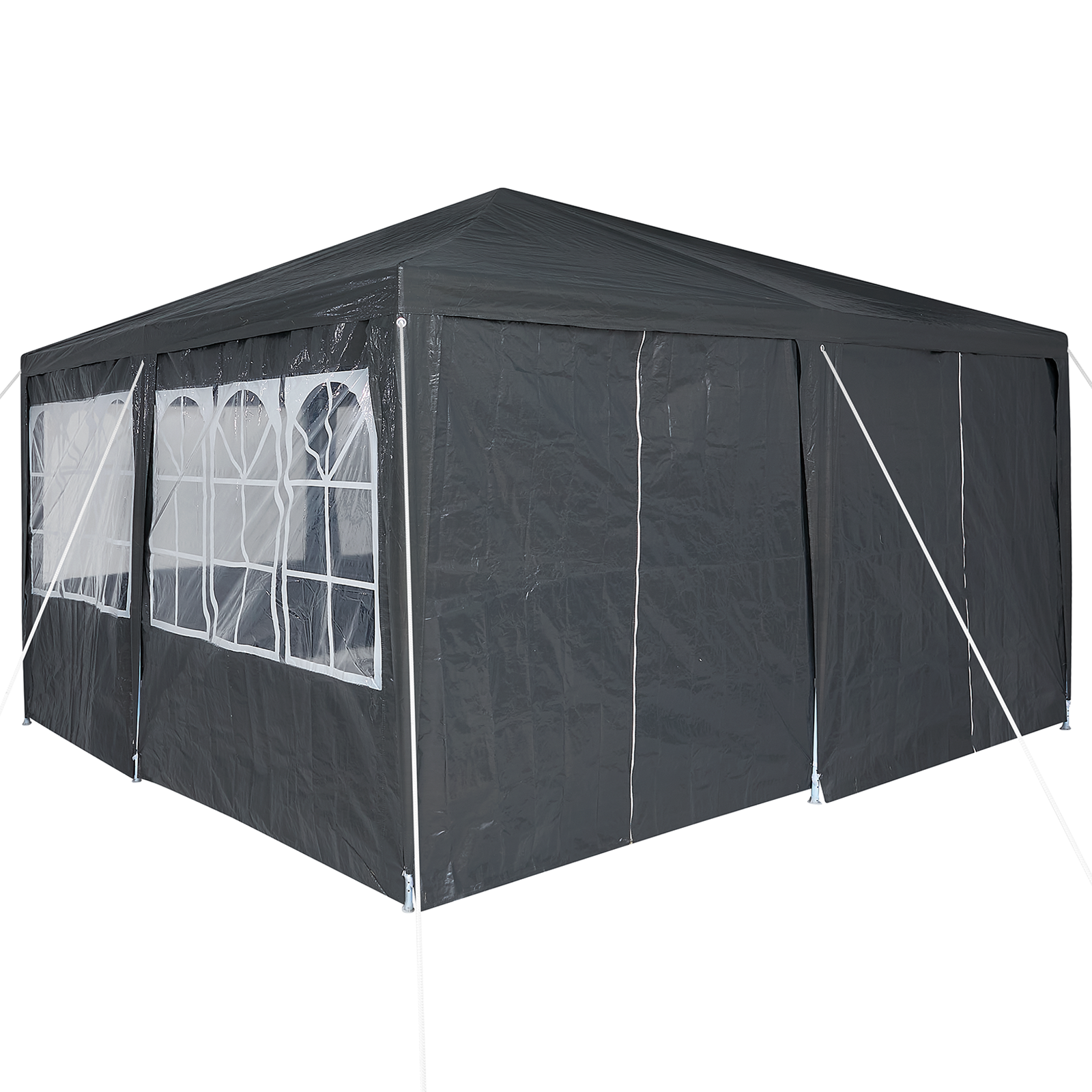 Cort de Petrecere cu 8 Pereți Laterali Antracit 4x4 m PE GartenMobel Dekor