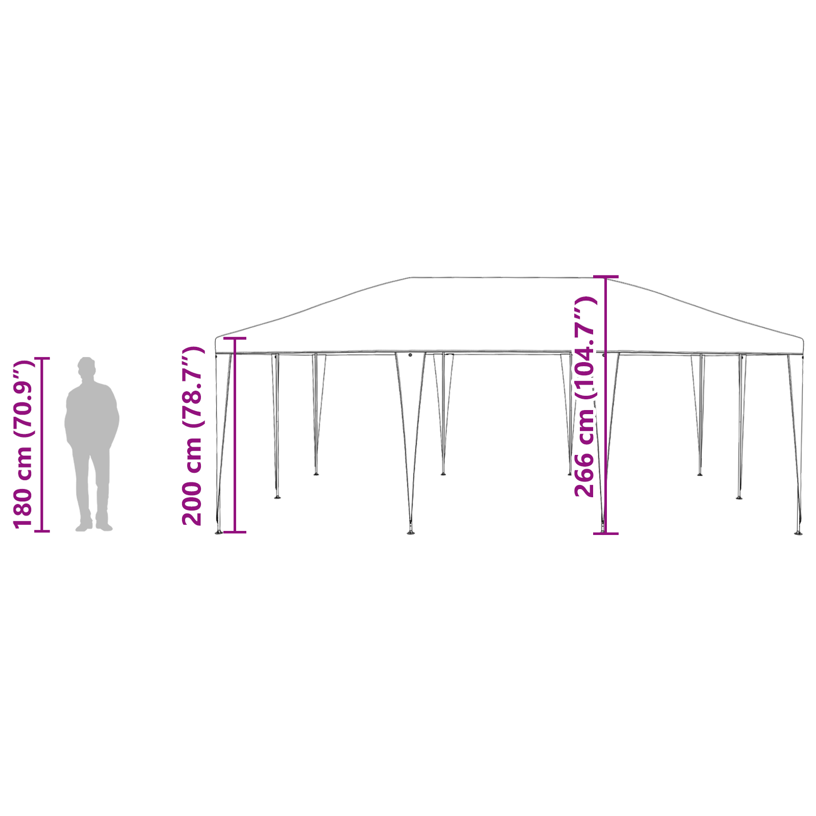 Cort de petrecere Antracit 6x4 m PE GartenMobel Dekor