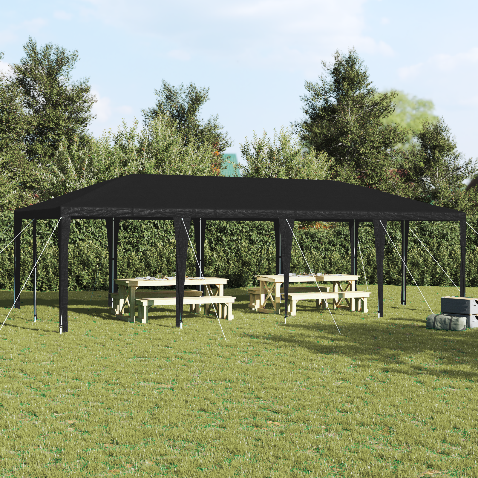 Cort de petrecere Antracit 8x4 m PE GartenMobel Dekor