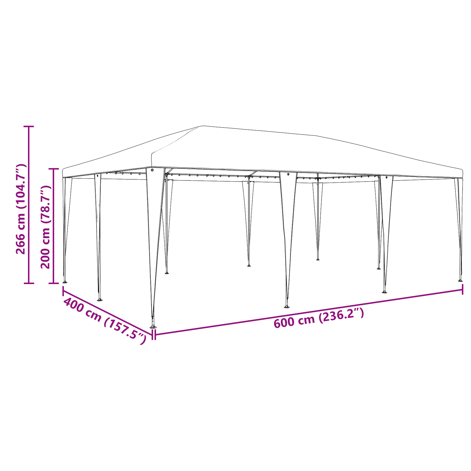 Cort de petrecere Verde 6x4 m PE GartenMobel Dekor