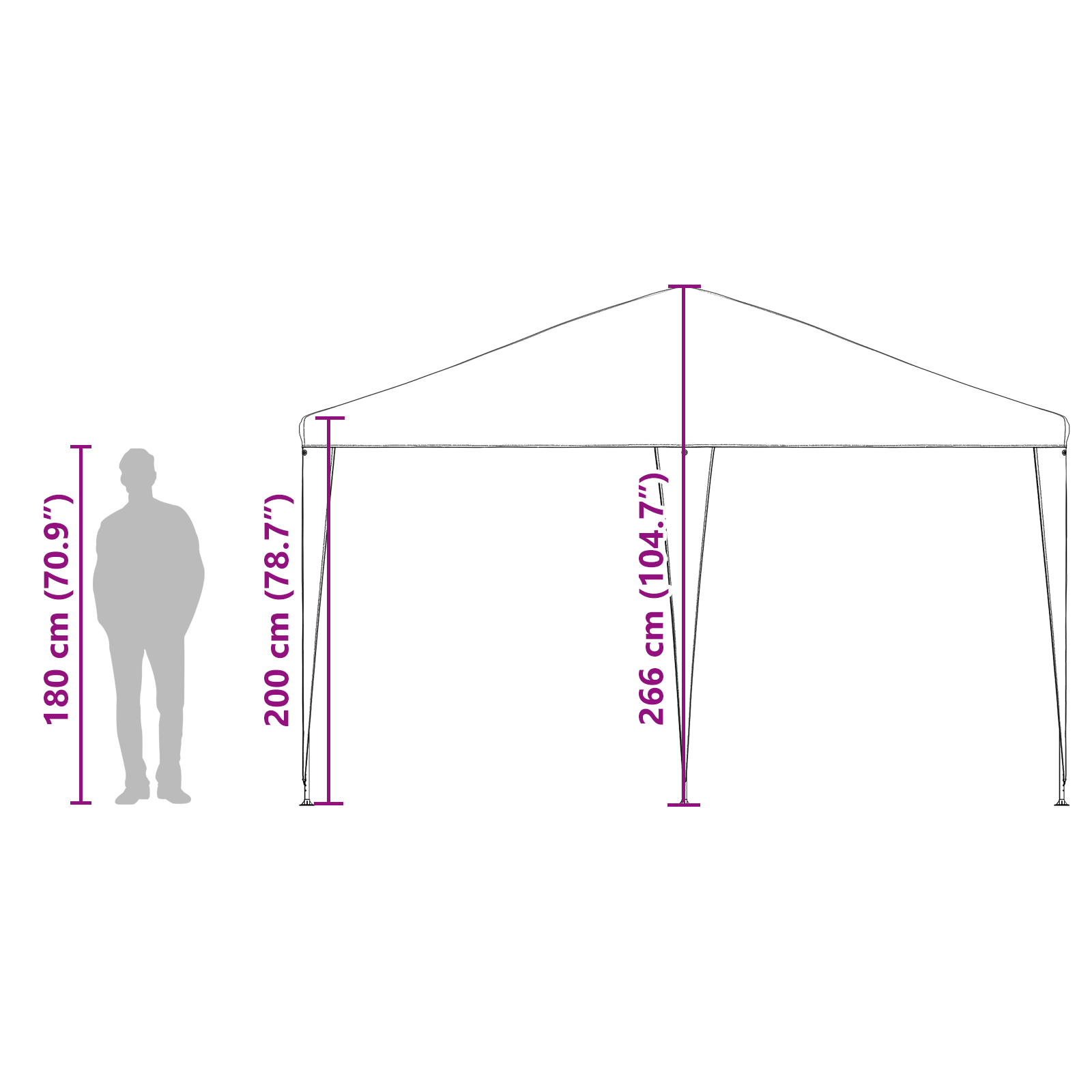 Cort de petrecere antracit 4x4 m PE GartenMobel Dekor